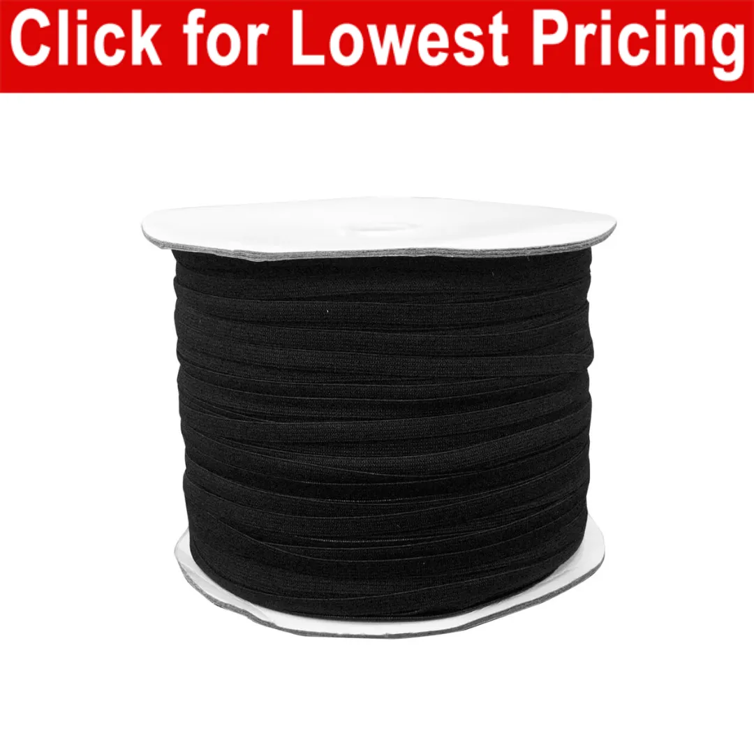 1/4" Black Elastic Roll (320 Meters)