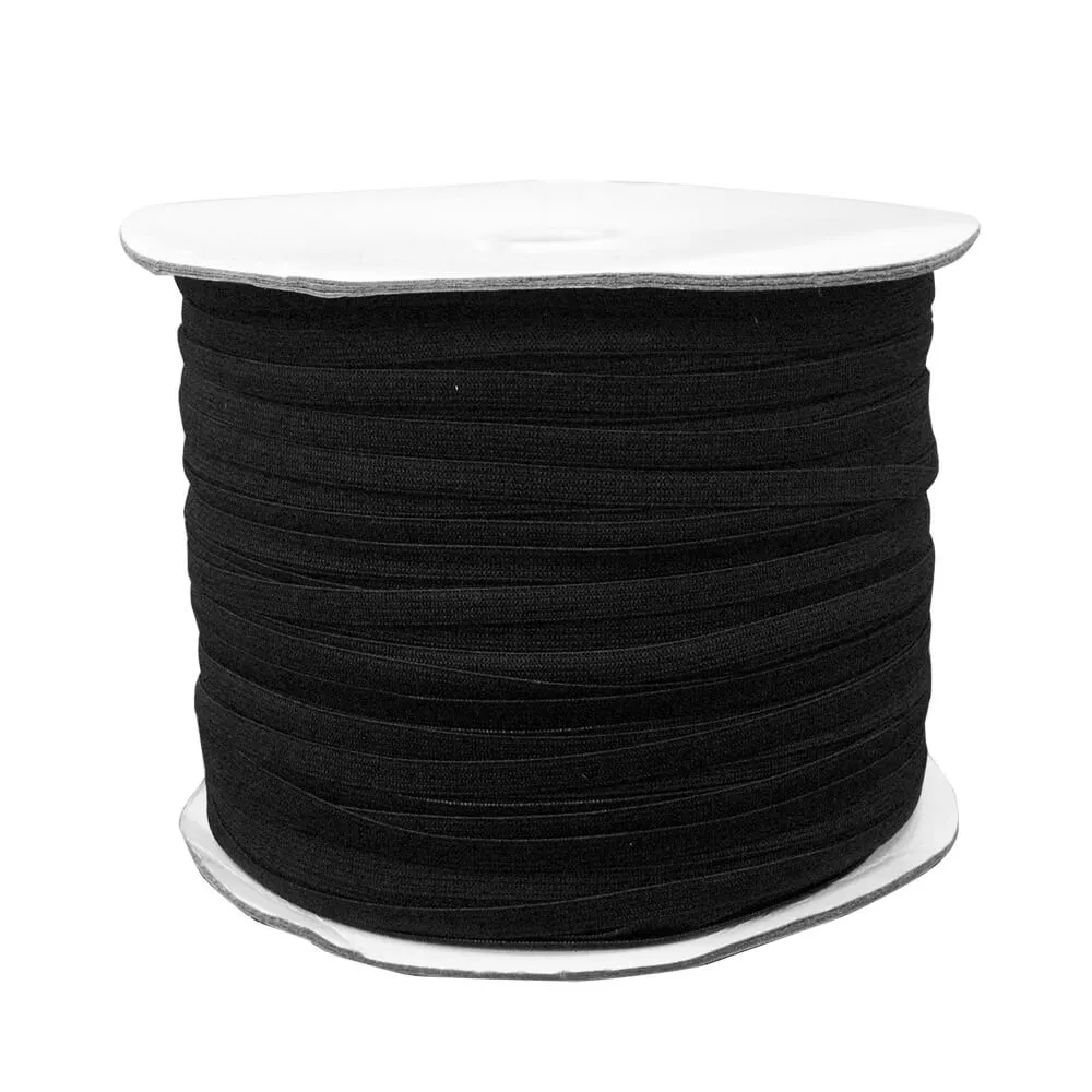 1/4" Black Elastic Roll (320 Meters)