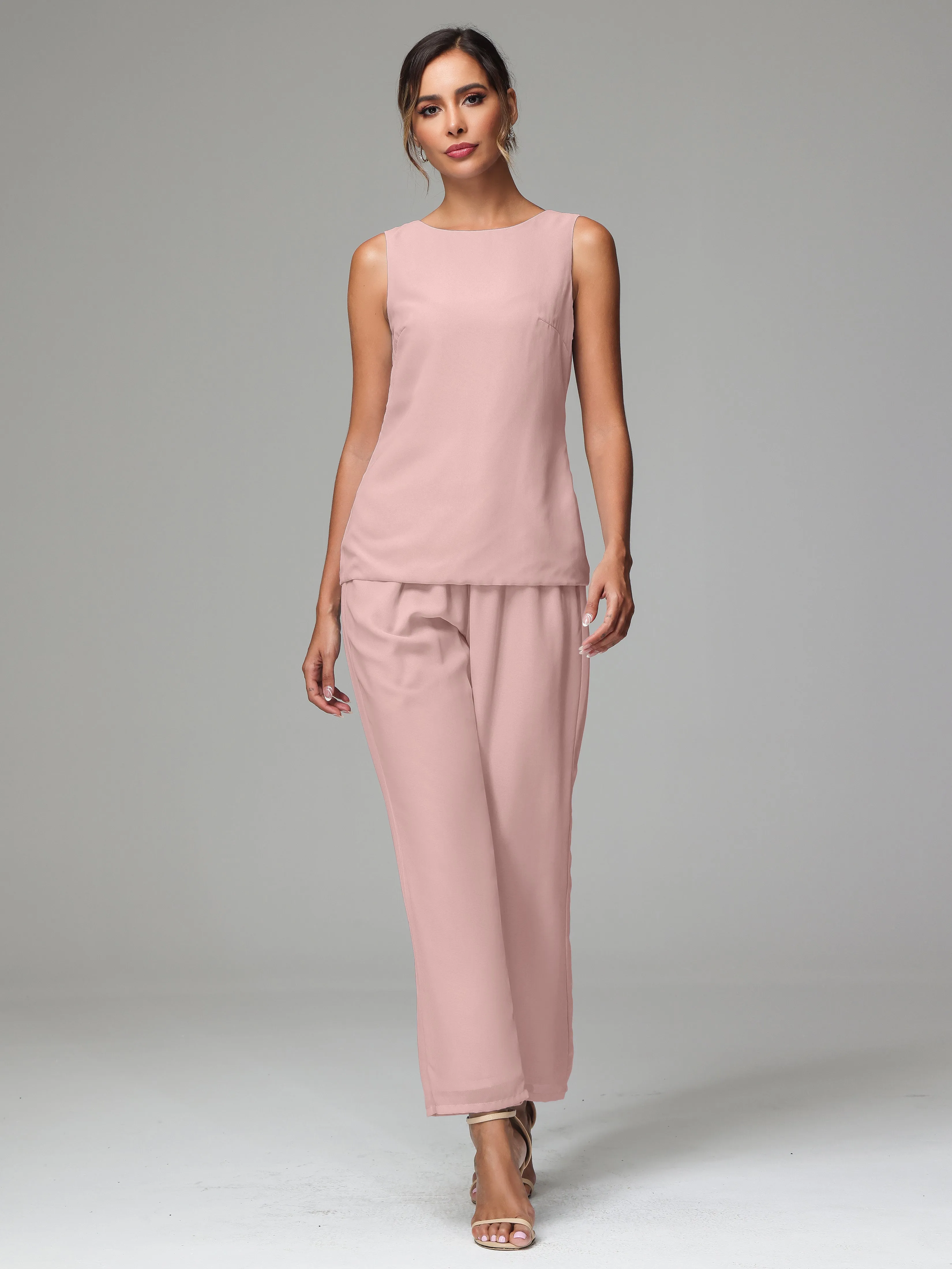 3 Pieces Chiffon Fancy Mother Of The Bride Dress Pants Suits