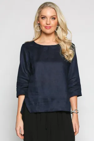 ADRIFT BOATNECK LINEN TOP