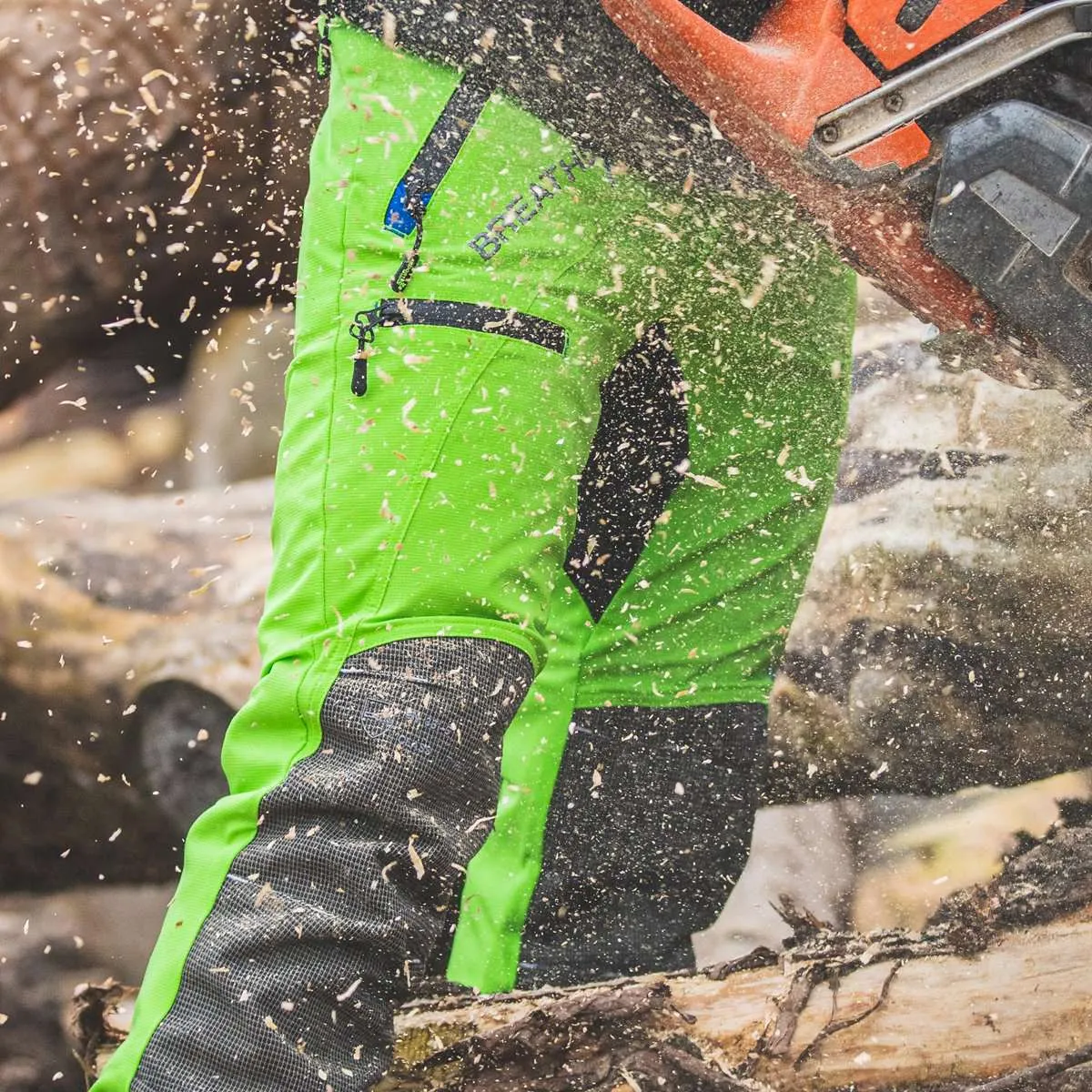 AT4060 Breatheflex Pro Chainsaw Pants Design A Class 1 - Lime