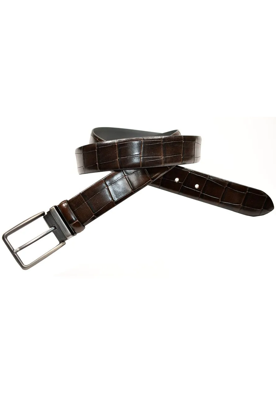 B06 Men's Embossed Crocodile Belt