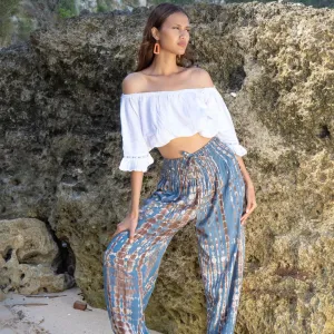 Bali Pants In Tan & Grey Tie Dye, Indonesia