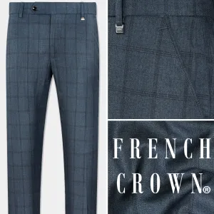 Bayoux Gray Plaid Wool Rich Pant