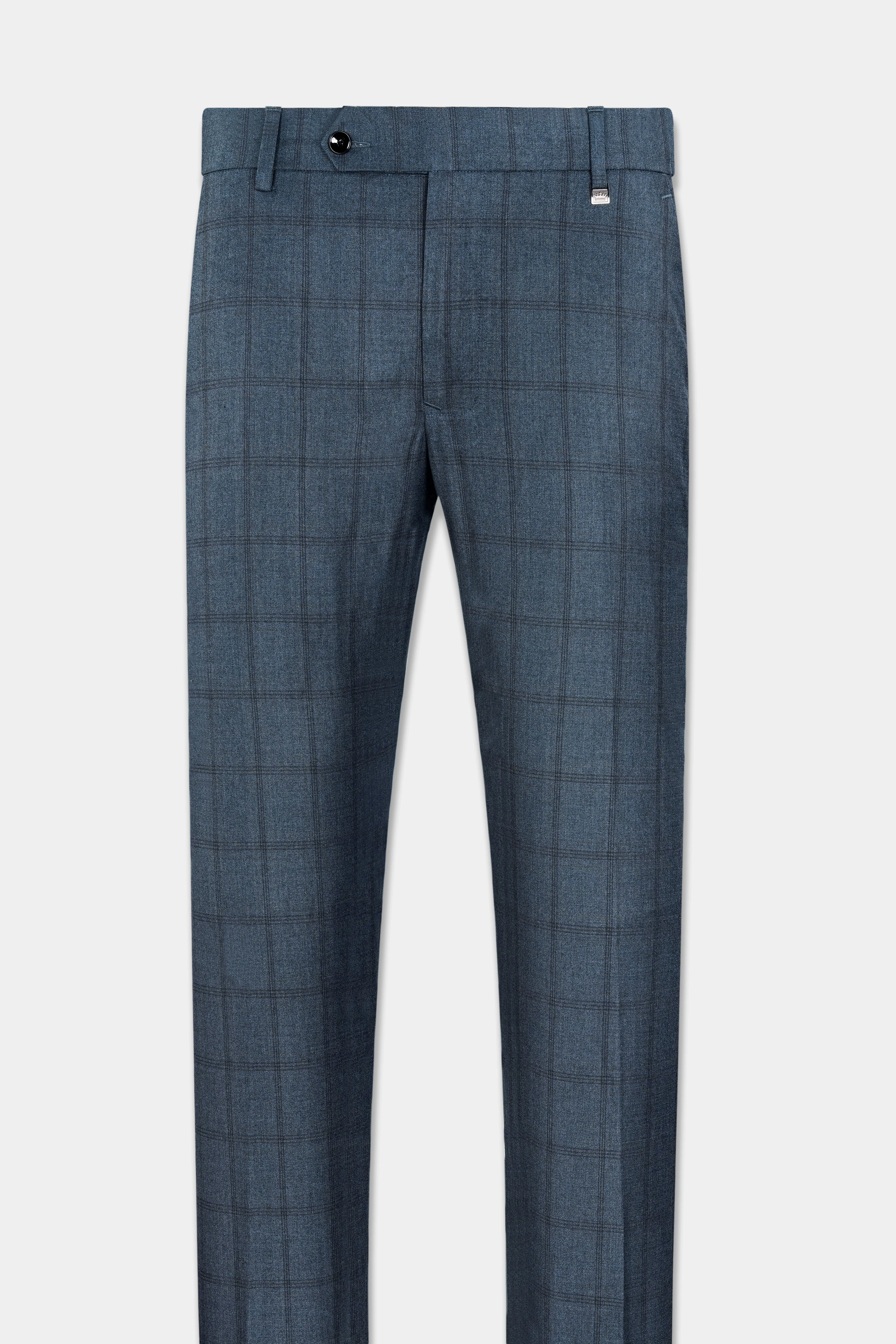 Bayoux Gray Plaid Wool Rich Pant