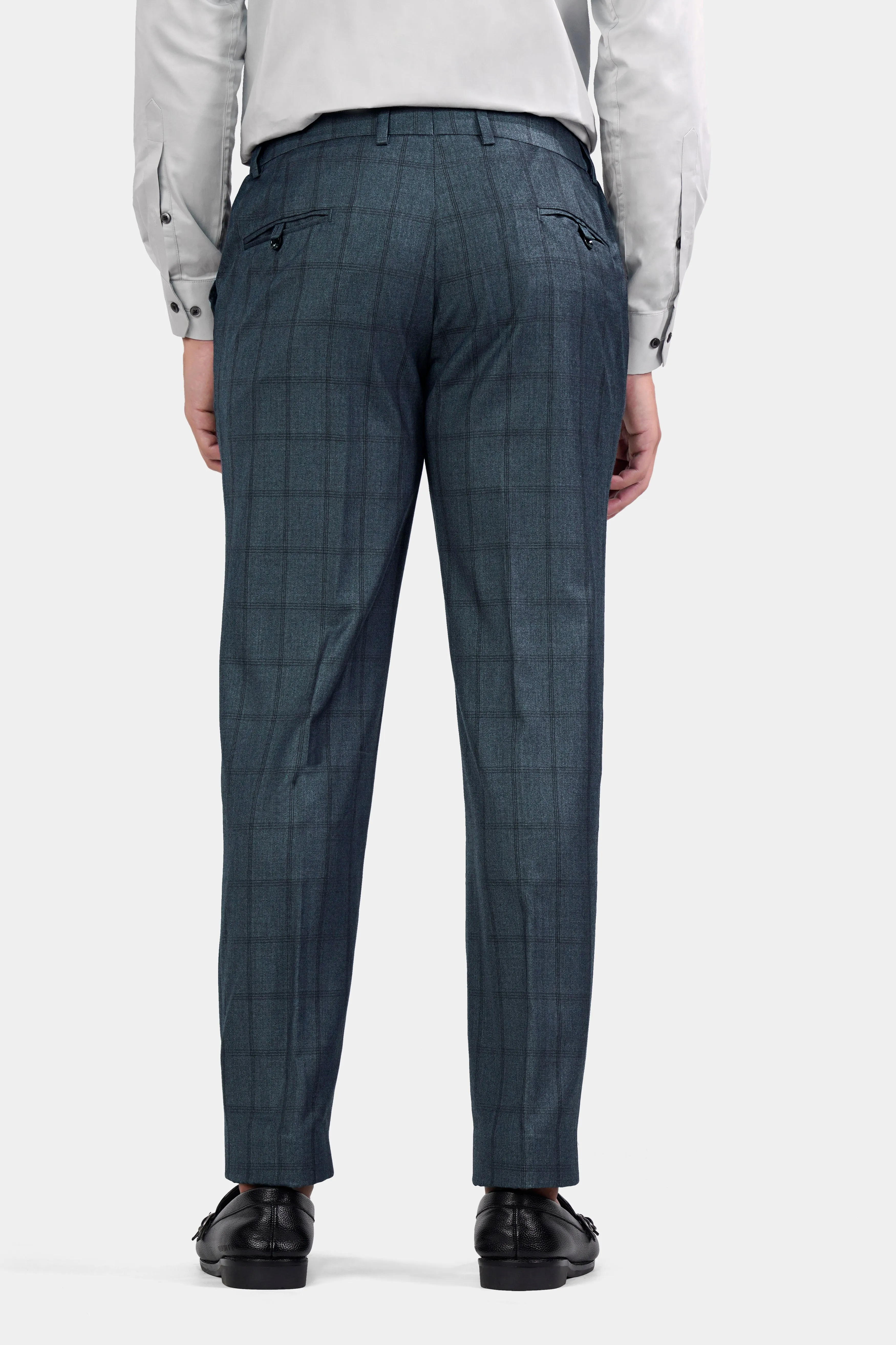 Bayoux Gray Plaid Wool Rich Pant