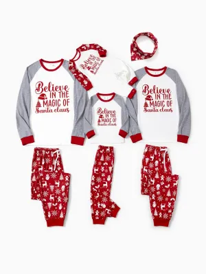 Believe In The Magic Of Santa Claus Printed Family Matching Pajama Set