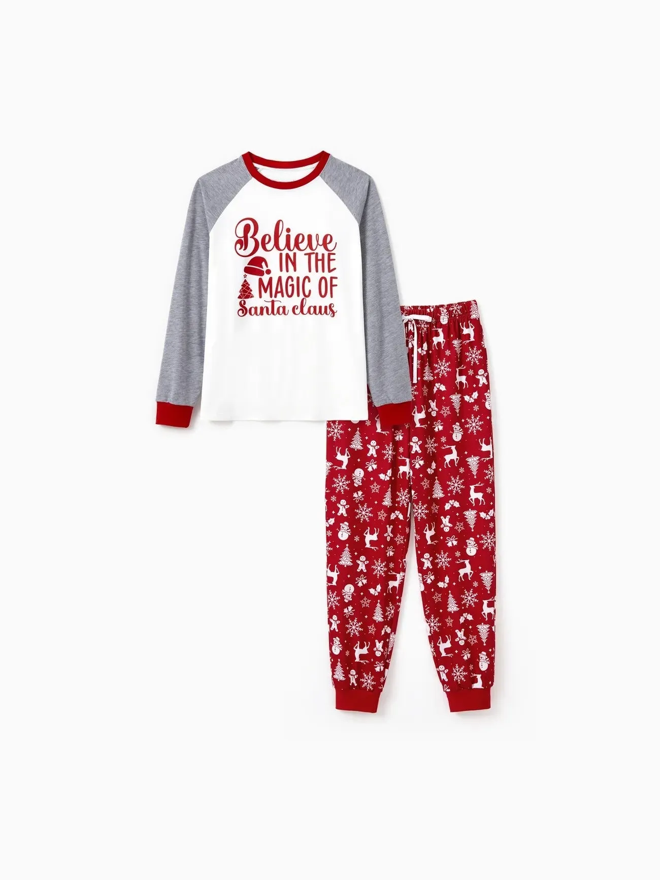 Believe In The Magic Of Santa Claus Printed Family Matching Pajama Set