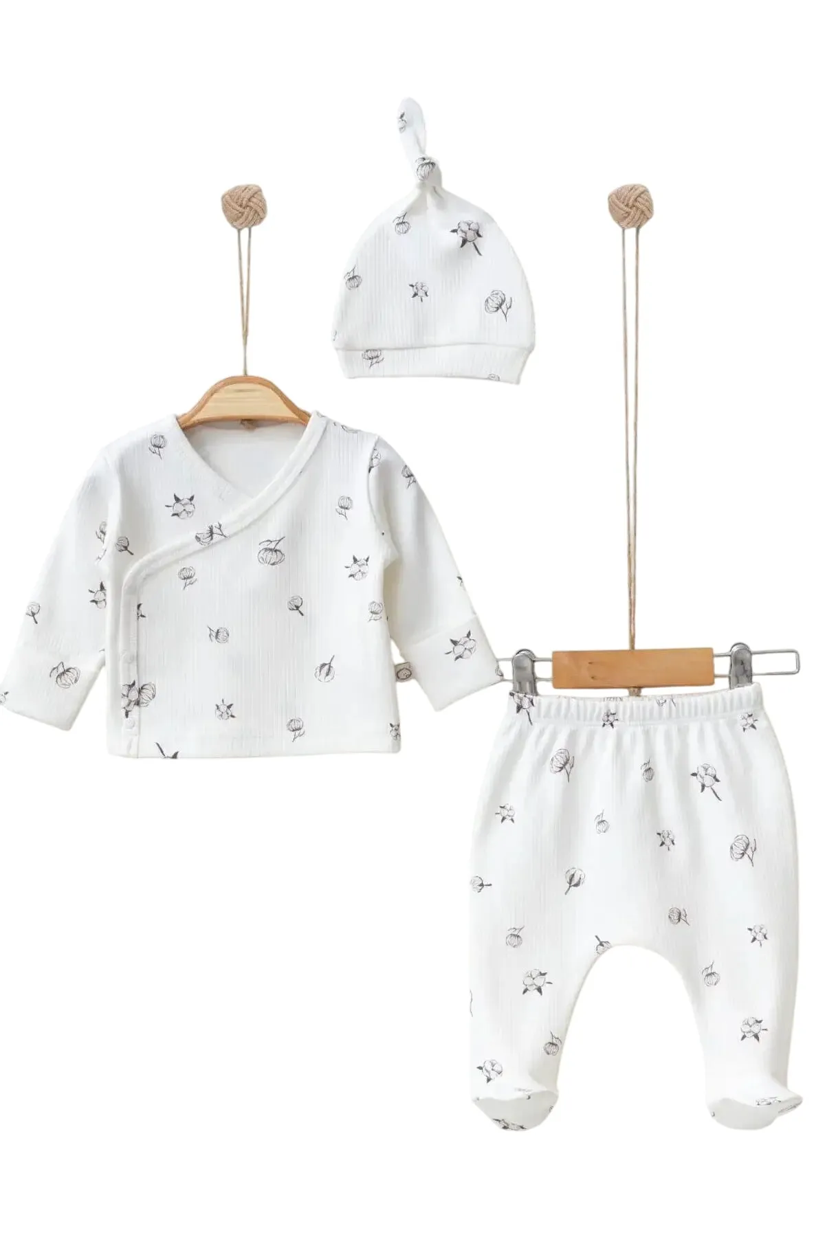 Bud Flower Baby Clothes Set - 3 Pcs