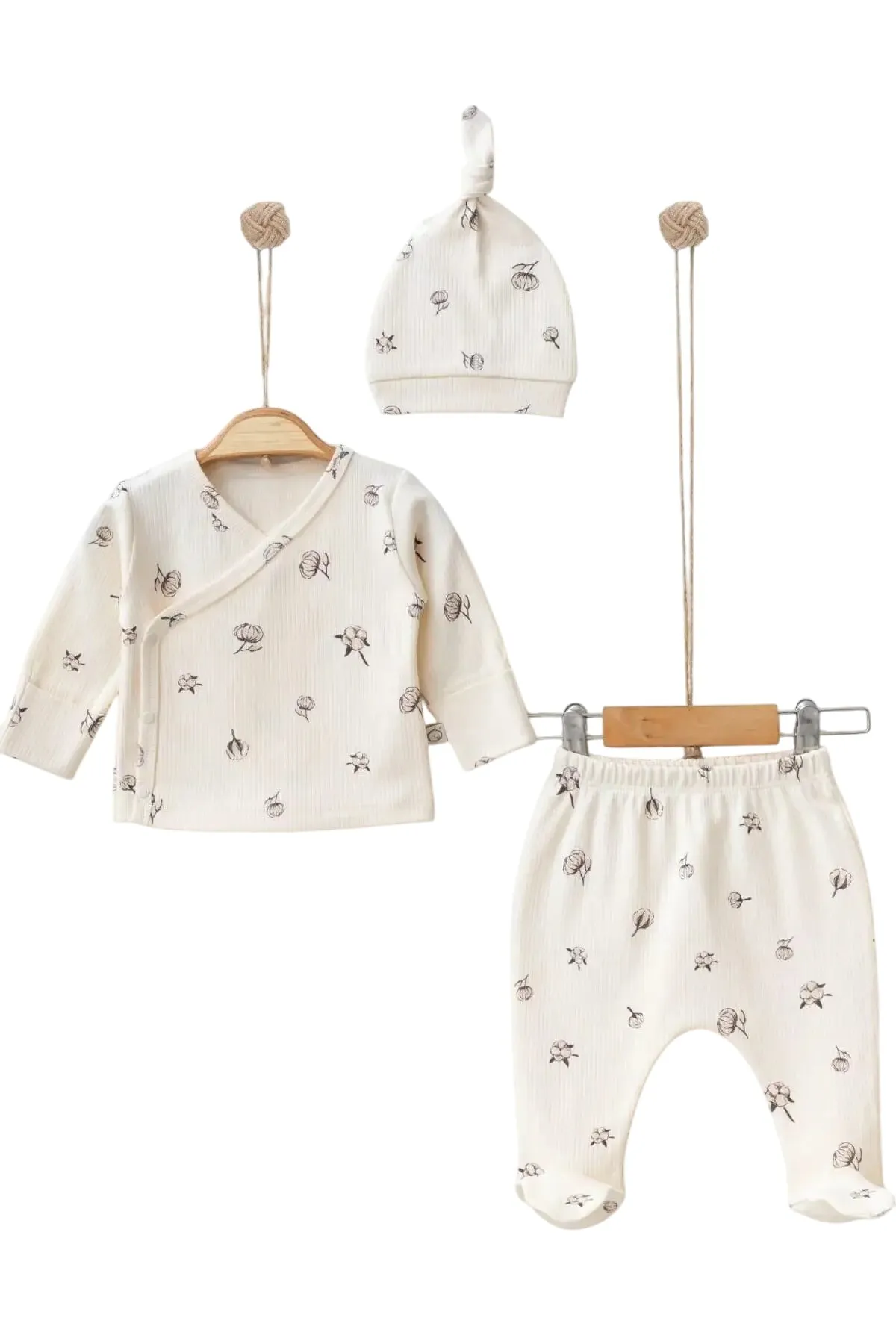 Bud Flower Baby Clothes Set - 3 Pcs