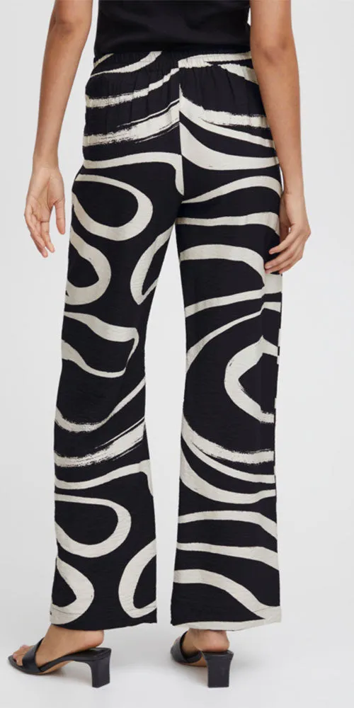 B.Young Wavy Print Pants