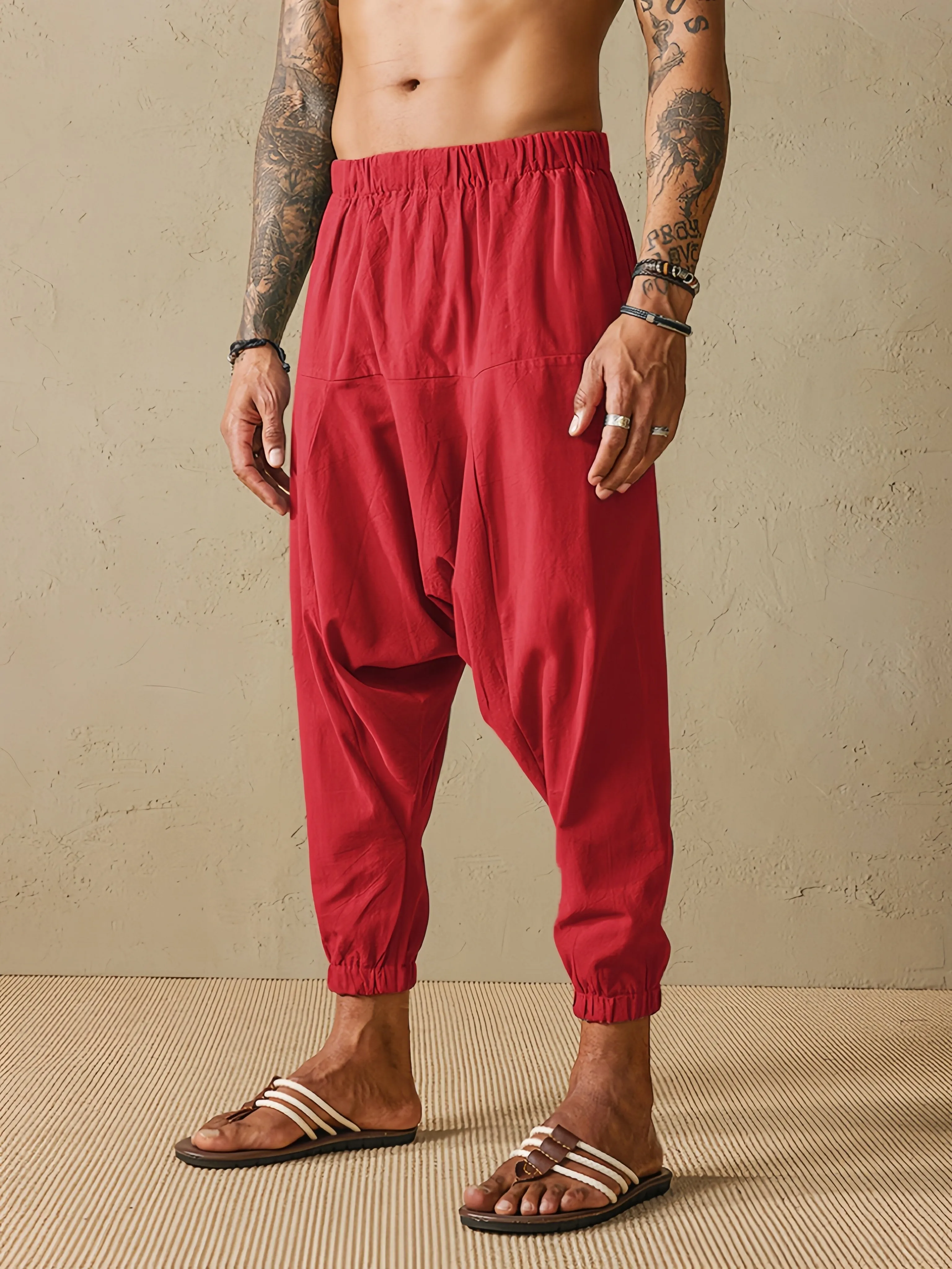 Casual Linen Style Loose Pants