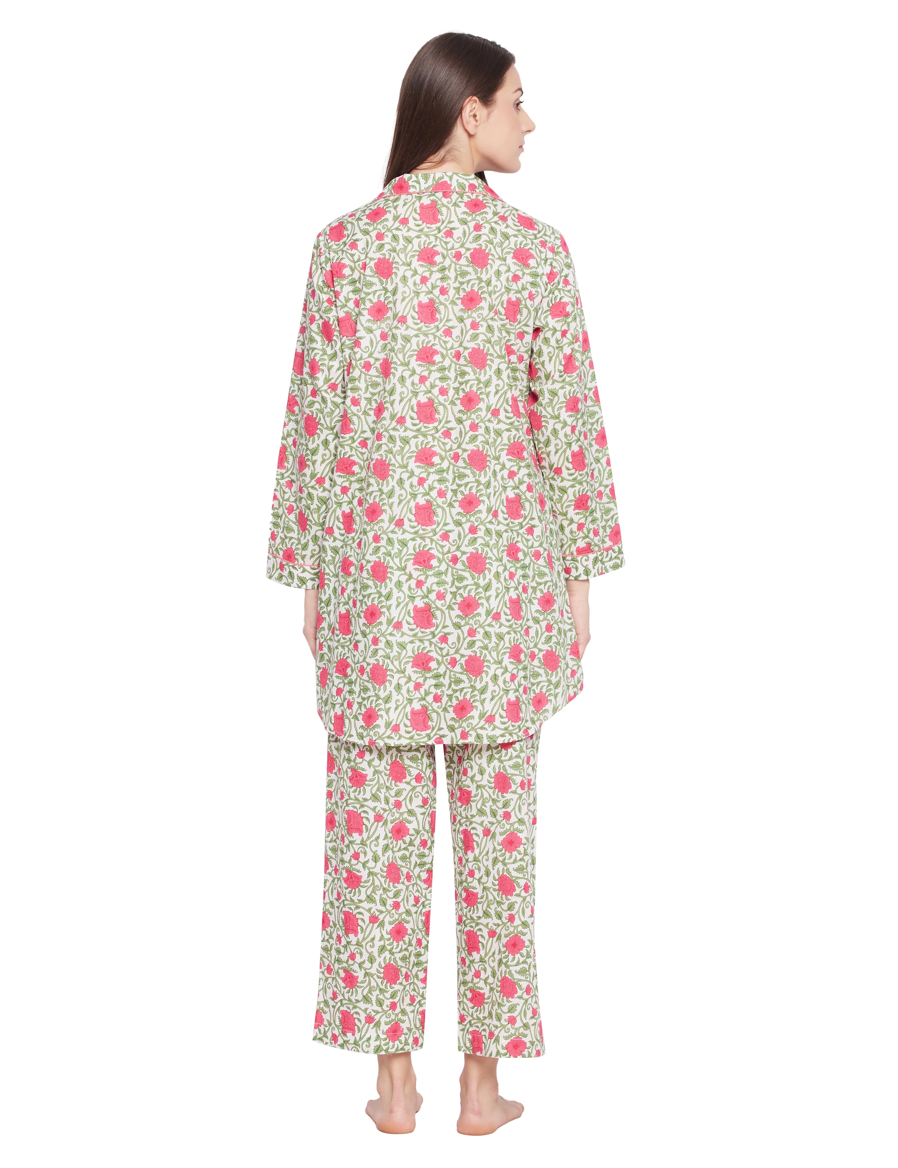 Clare Woven Lounge Pajama Set Night Shirt