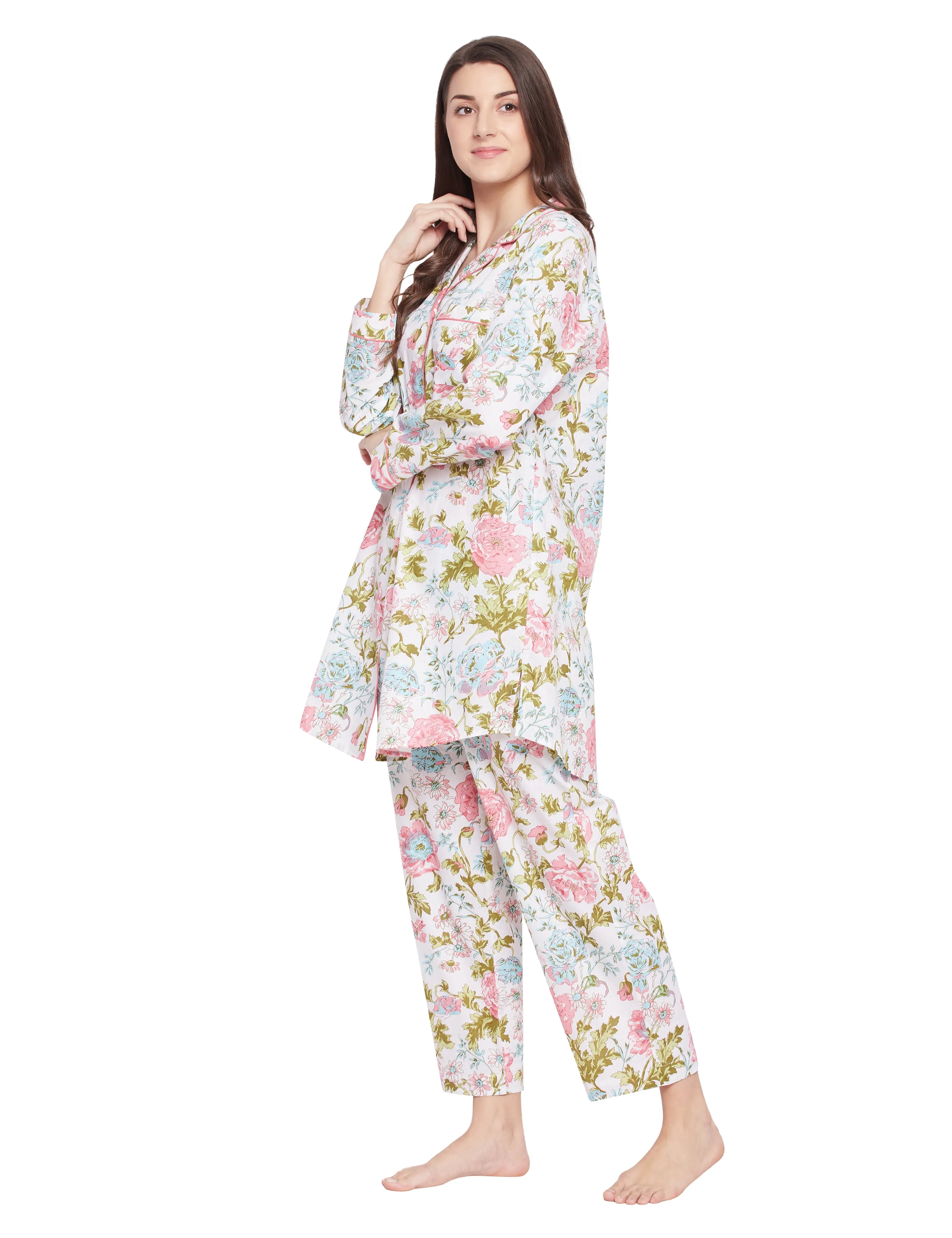 Clare Woven Lounge Pajama Set Night Shirt