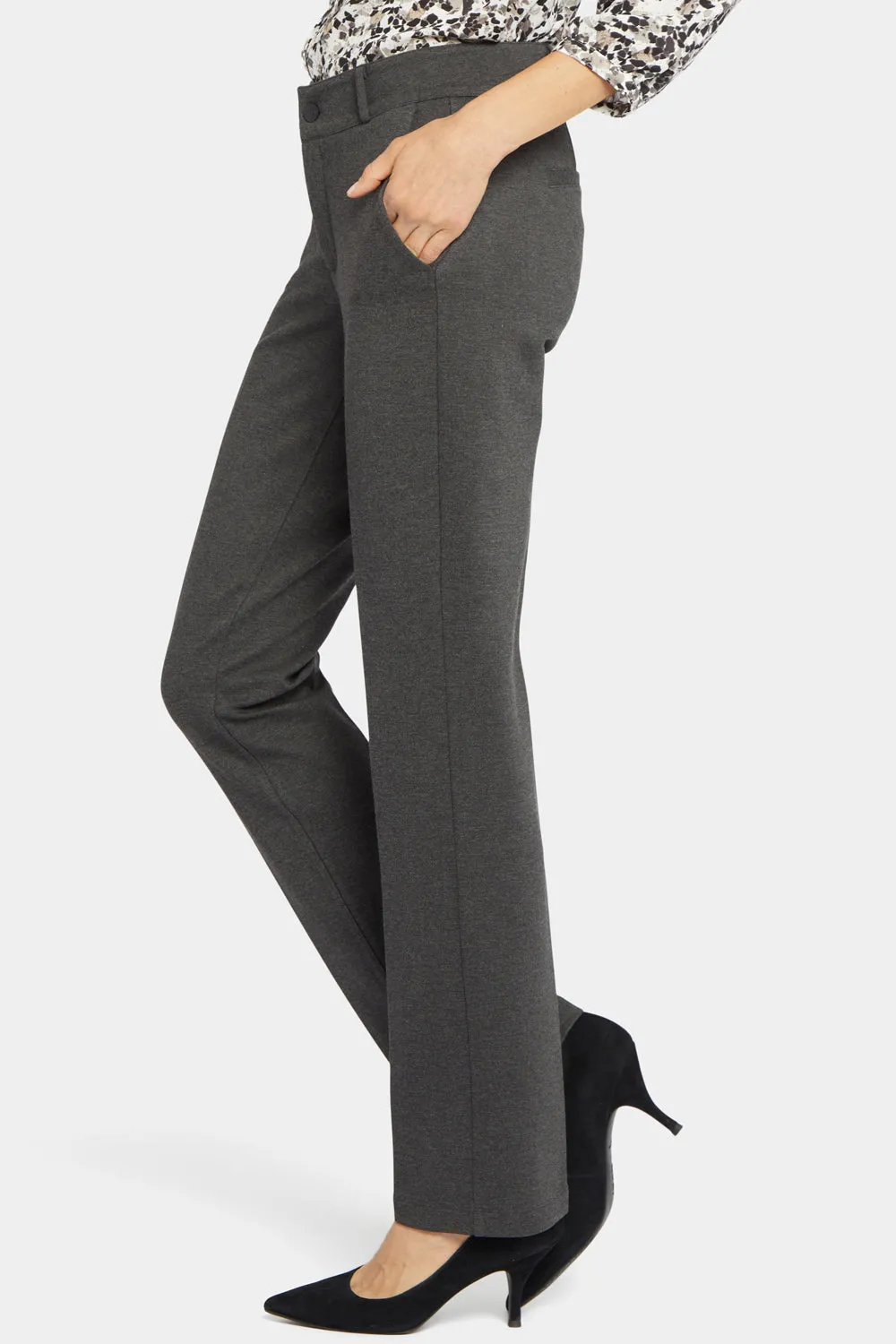 Classic Trouser Pants In Petite - Charcoal Heathered