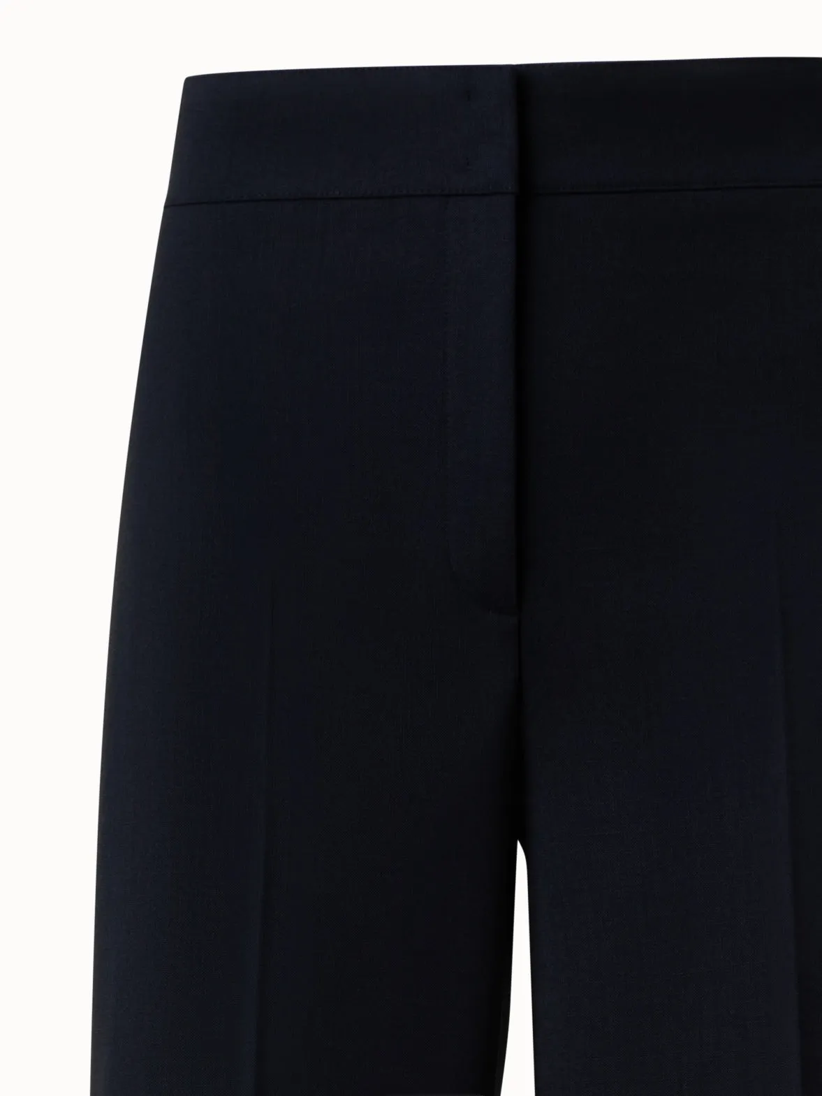 Cropped Wide Leg Pants in Stretch Wool Crêpe