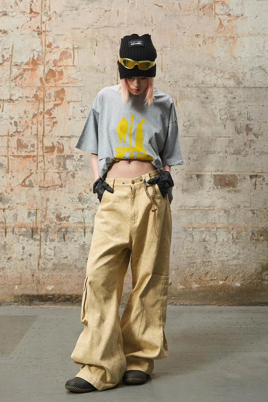 Deconstructed Khaki Cargo Pants