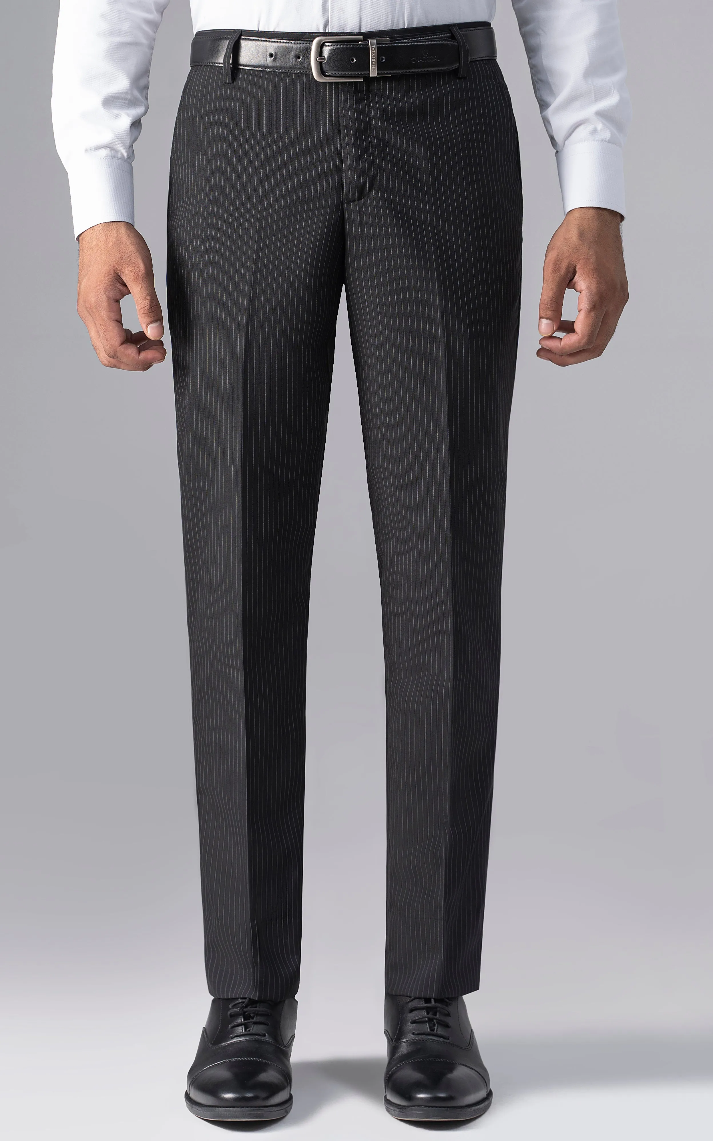 DRESS PANT  SLIM FIT BLACK STRIPER