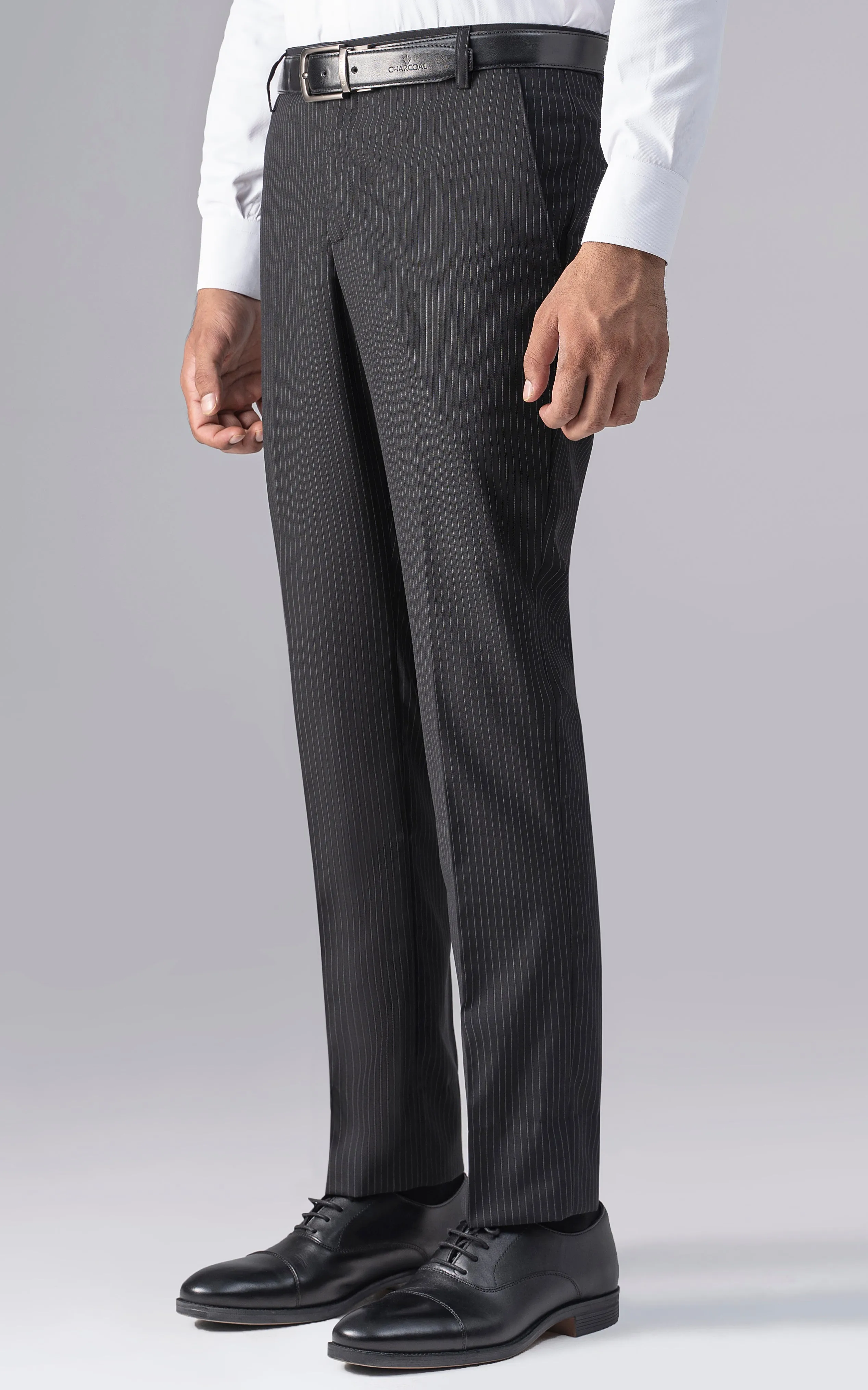 DRESS PANT  SLIM FIT BLACK STRIPER