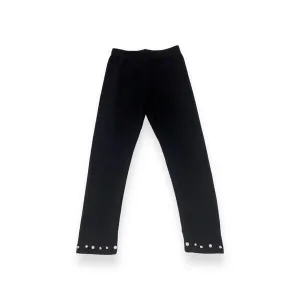 Embellished Trim Leggings - Black