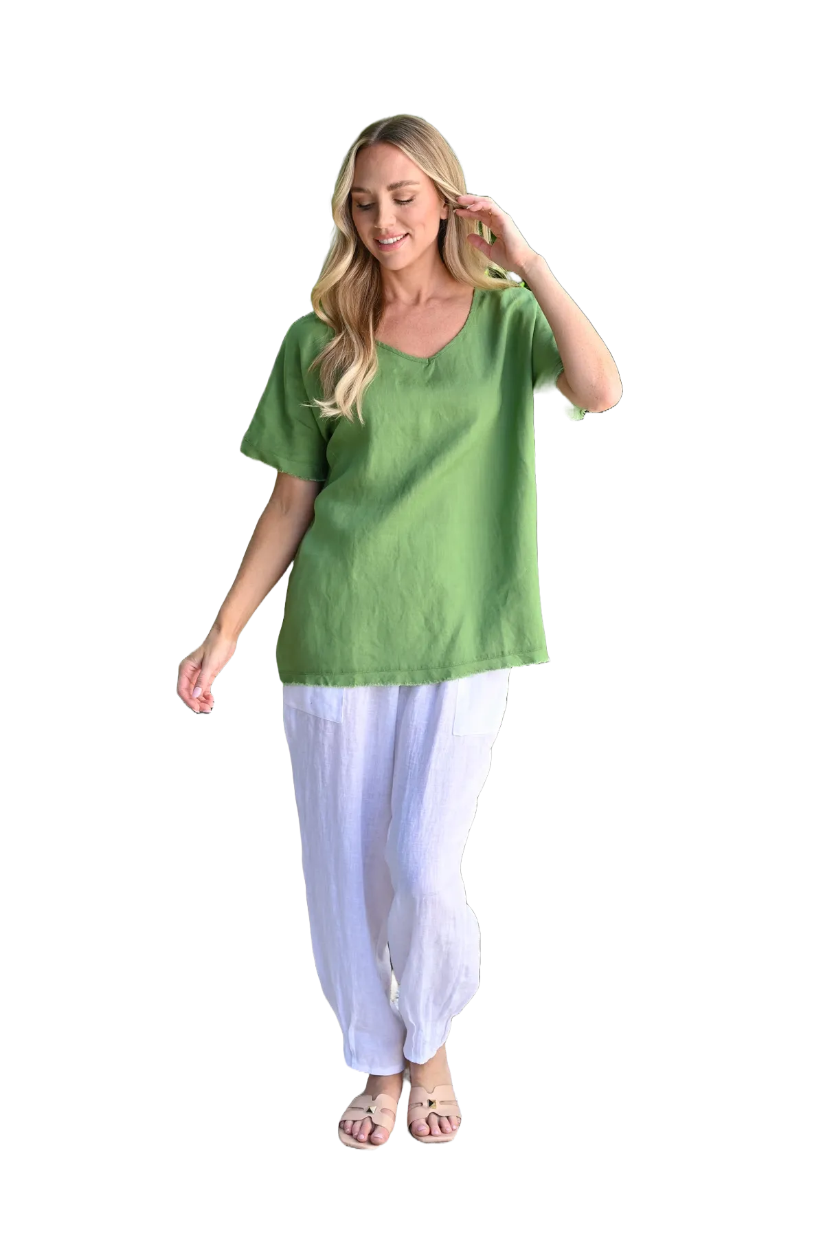 Frey Hem Top Green