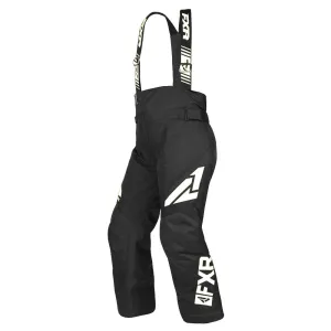 FXR  Youth Clutch Snowmobile Pants HydrX F.A.S.T. Thermal Black White Snow Bibs