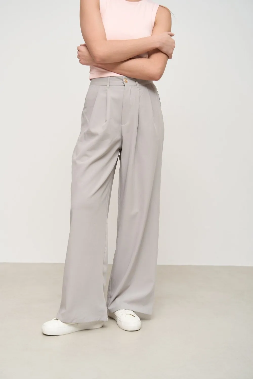 Grey Wide Leg Pants