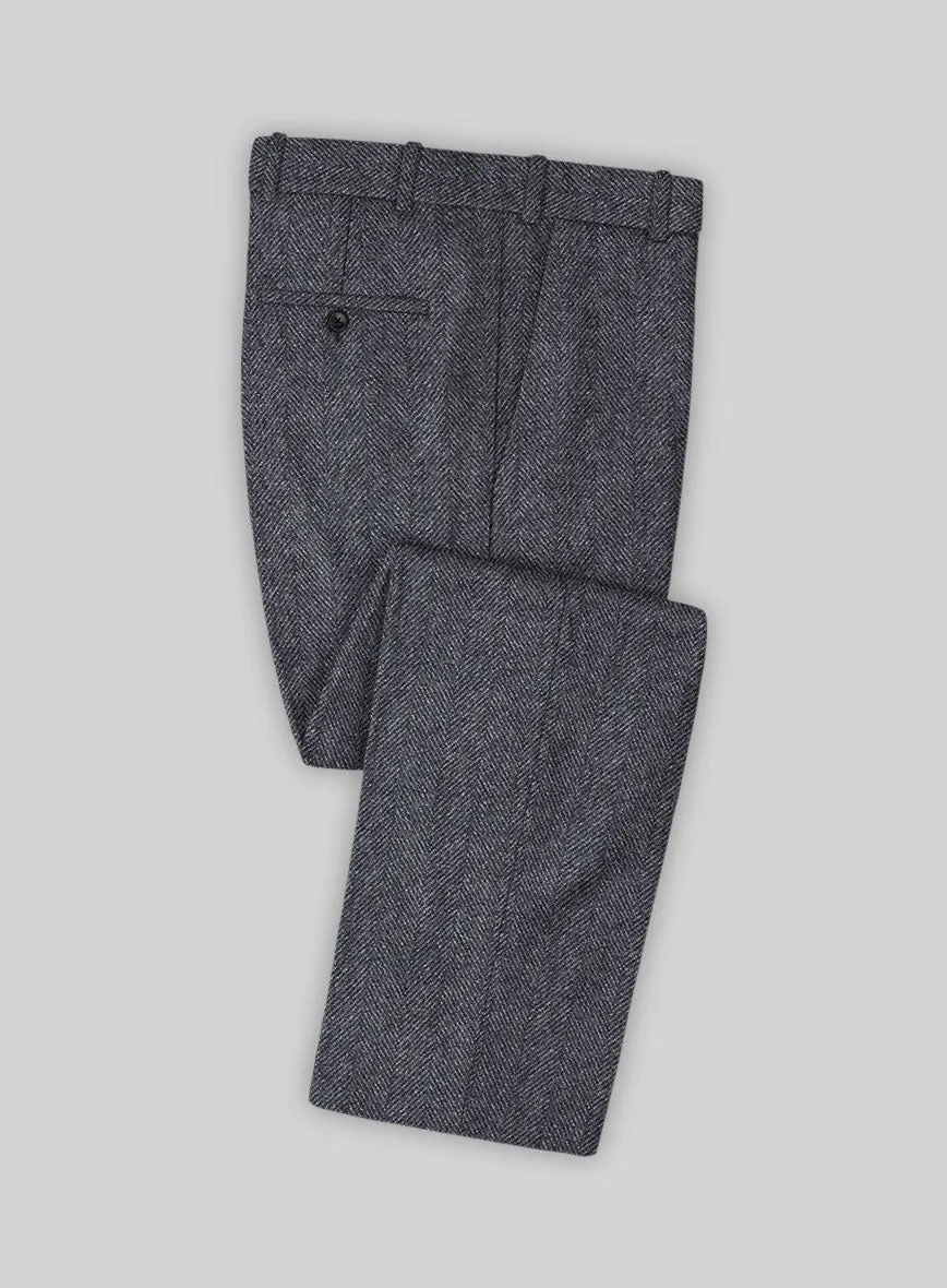 Highlander Heavy Charcoal Herringbone Tweed Pants