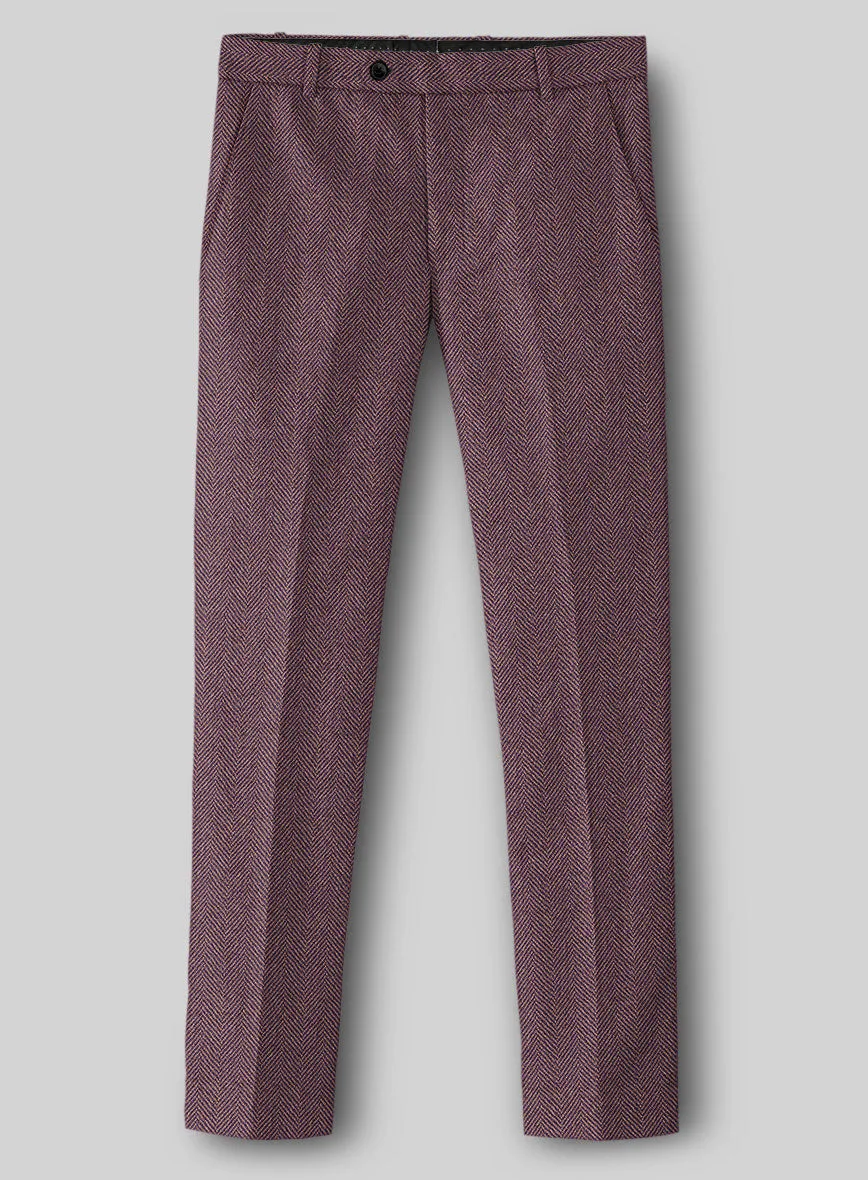 Highlander Purple Herringbone Tweed Pants