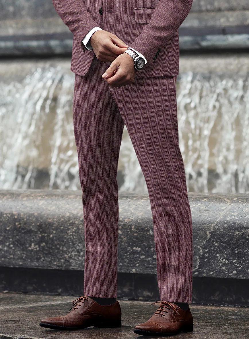 Highlander Purple Herringbone Tweed Pants