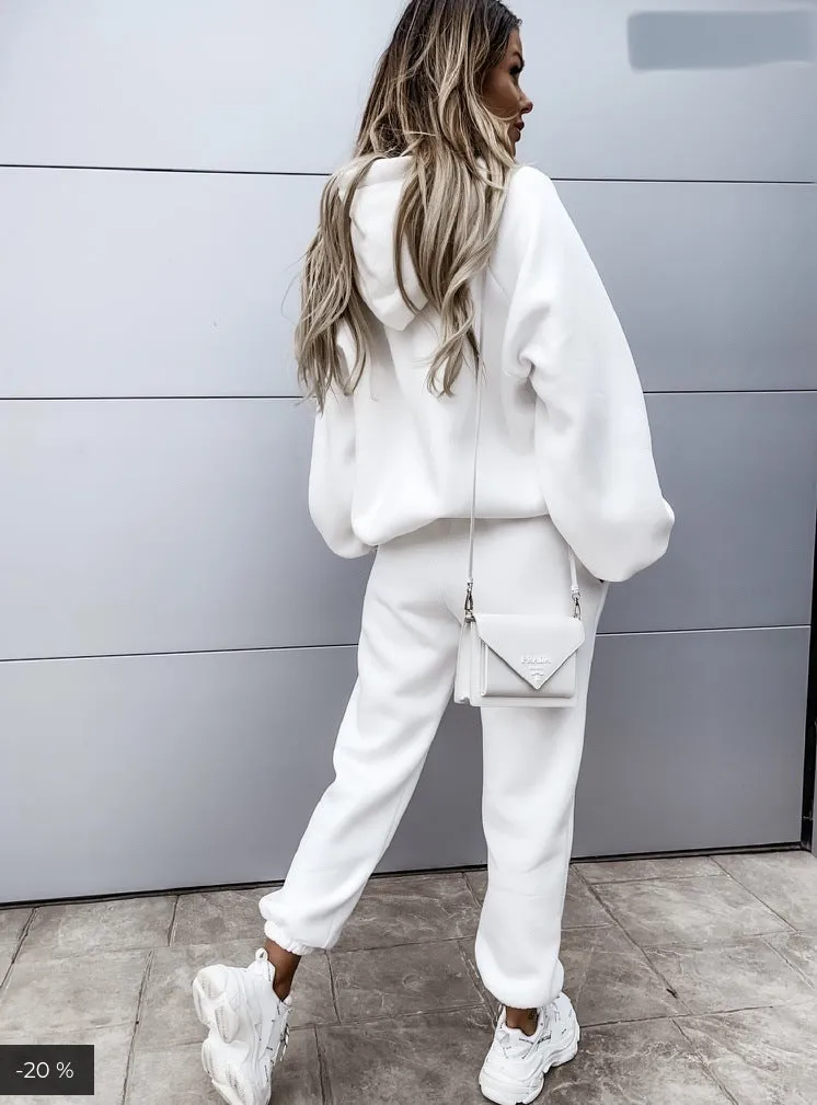 Hoodie Blouse and Pants Sweatshirt Set