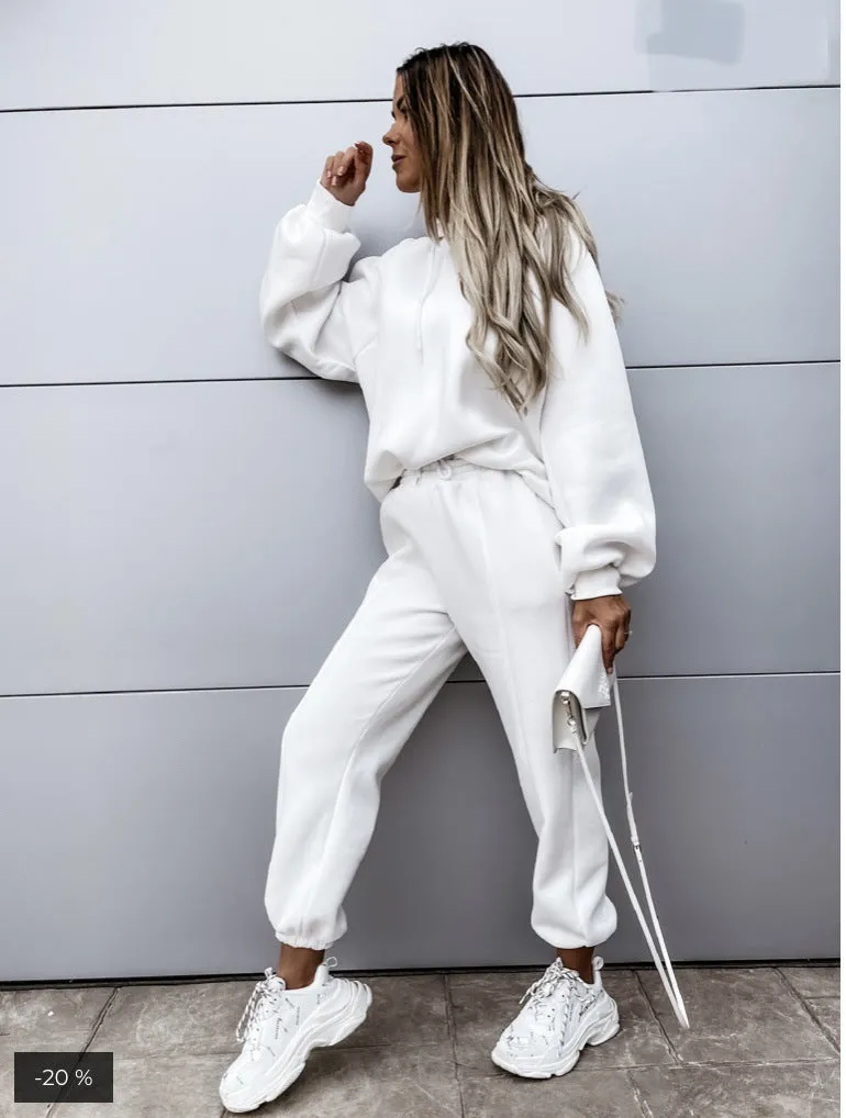 Hoodie Blouse and Pants Sweatshirt Set