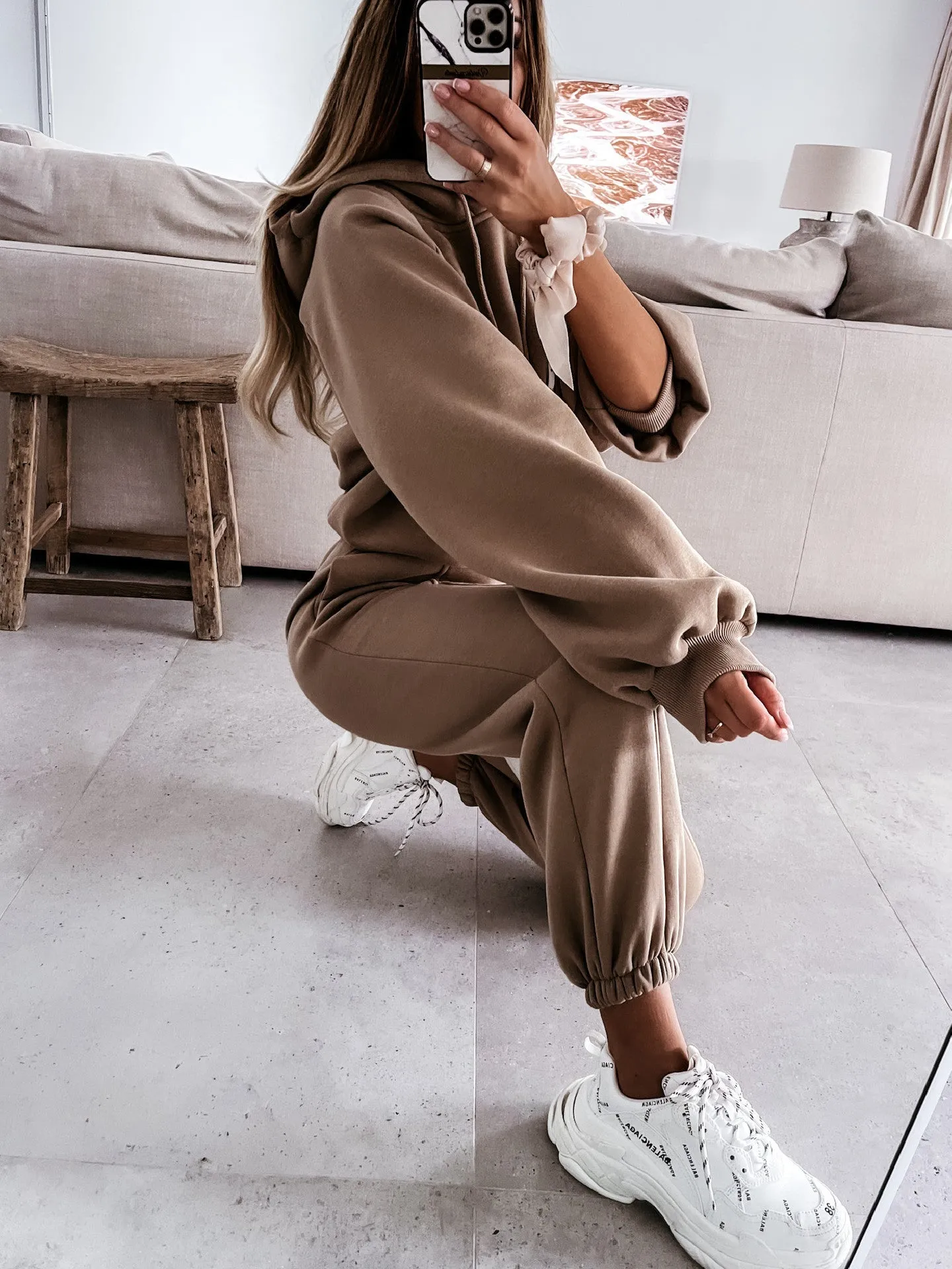 Hoodie Blouse and Pants Sweatshirt Set