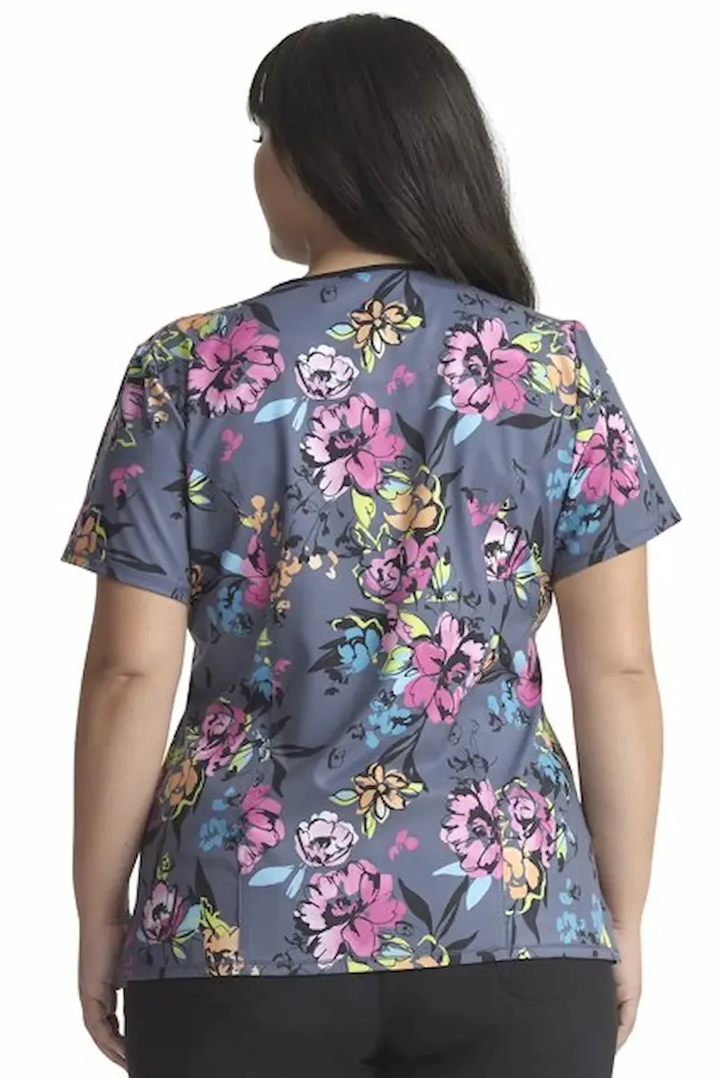 Infinity Women's Round Neck Print Top | Electric Blossoms