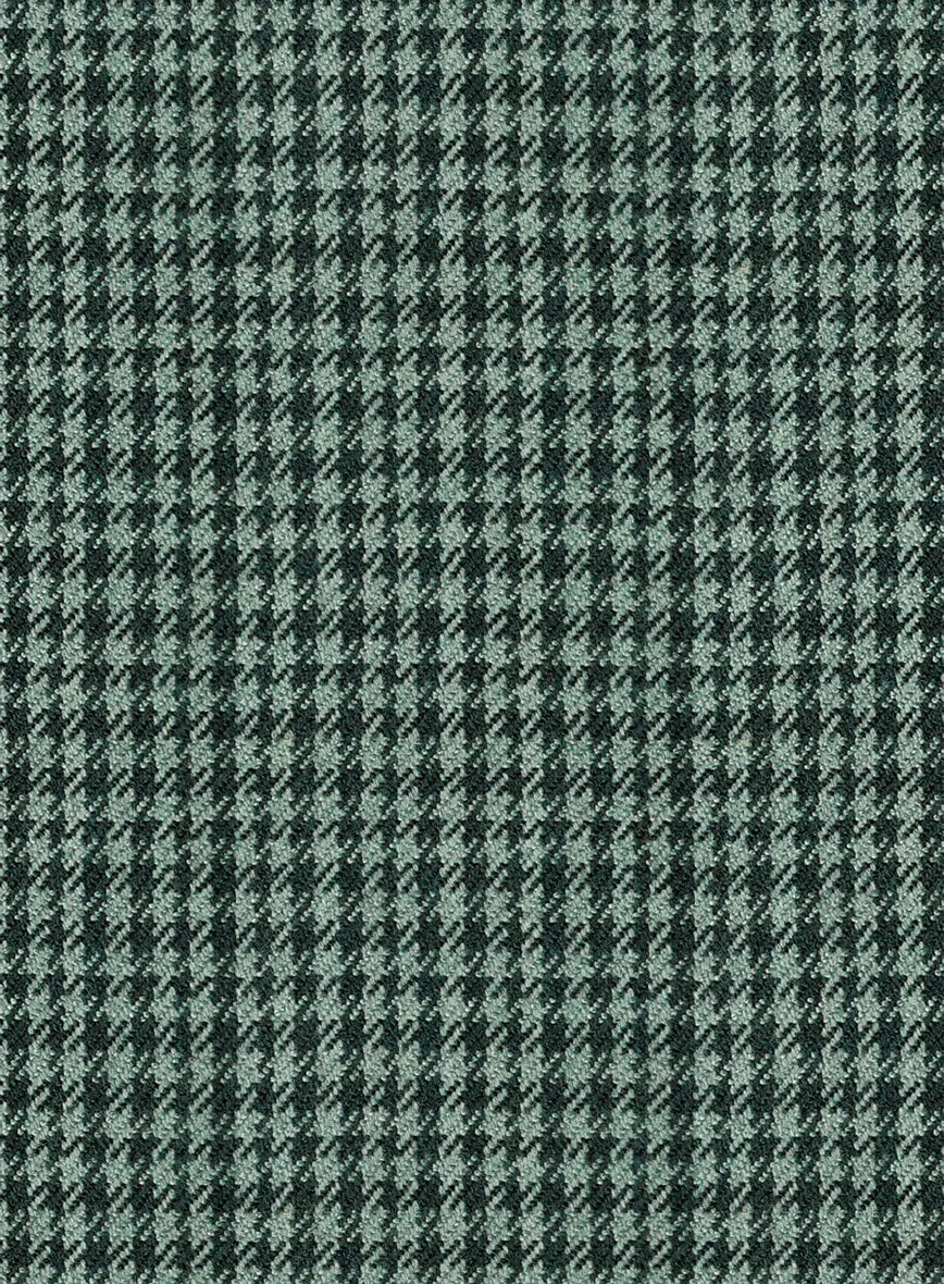 Italian Green Houndstooth Tweed Pants