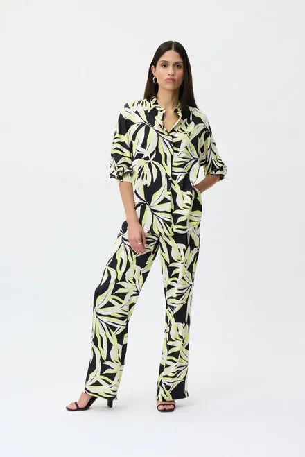 Joseph Ribkoff Palm Print Pants