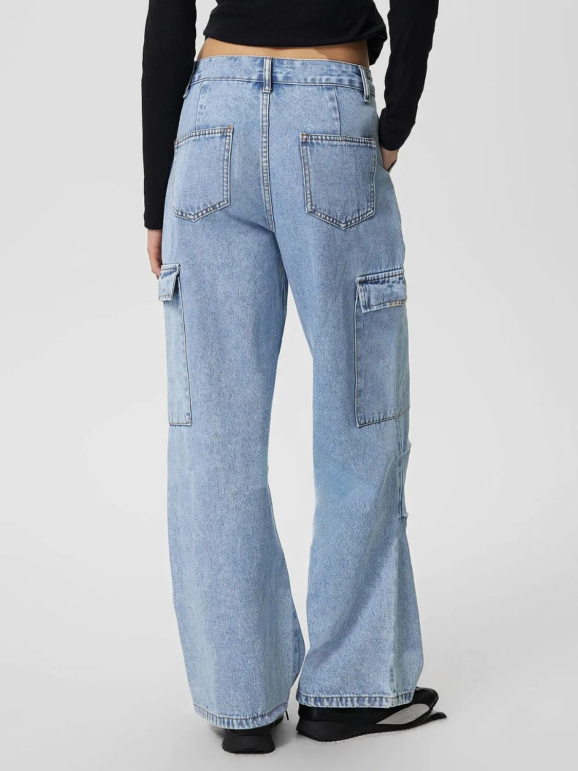 kesley Mid-Rise Waist Jeans with Pockets