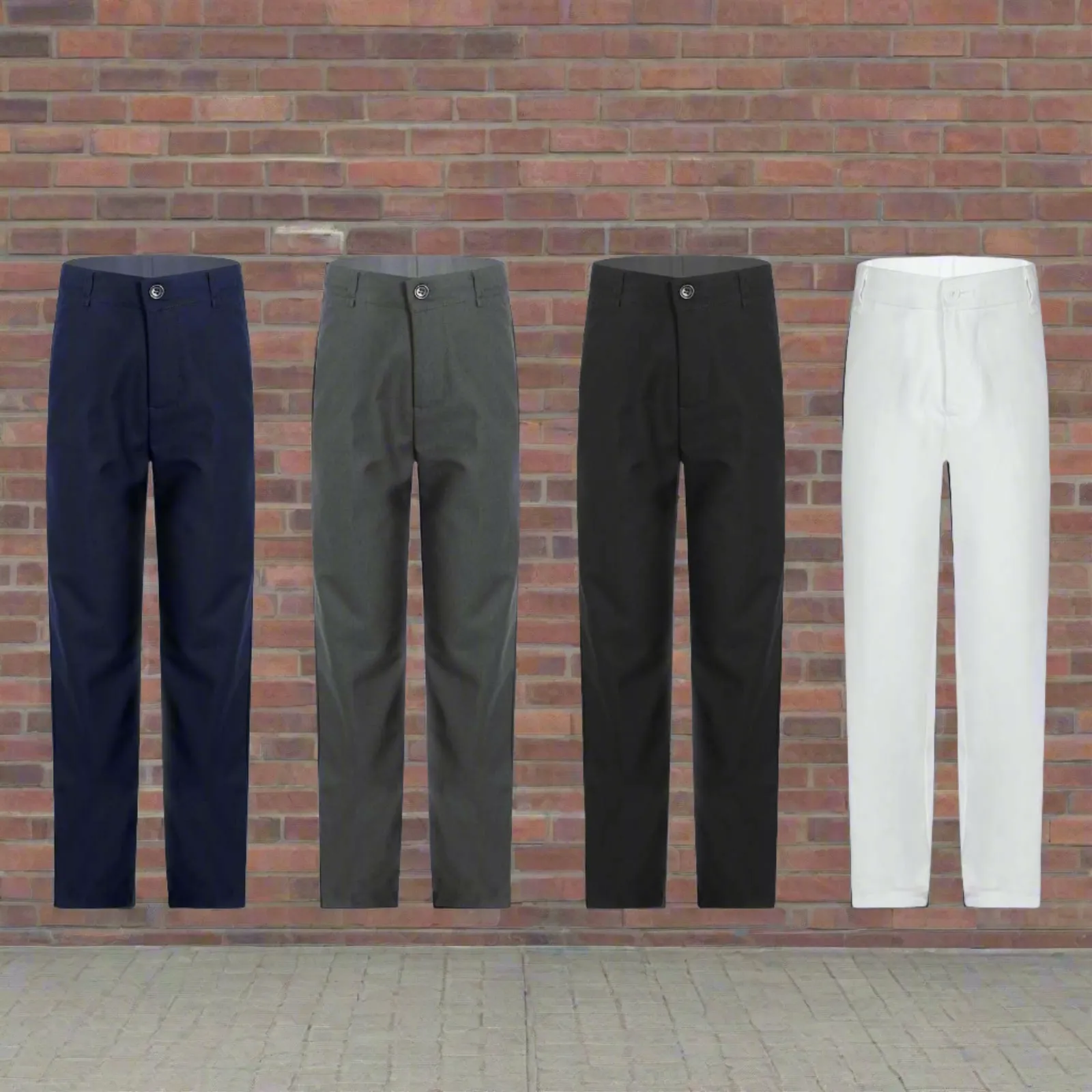 Kids Straight Leg Back To School Uniform Trousers