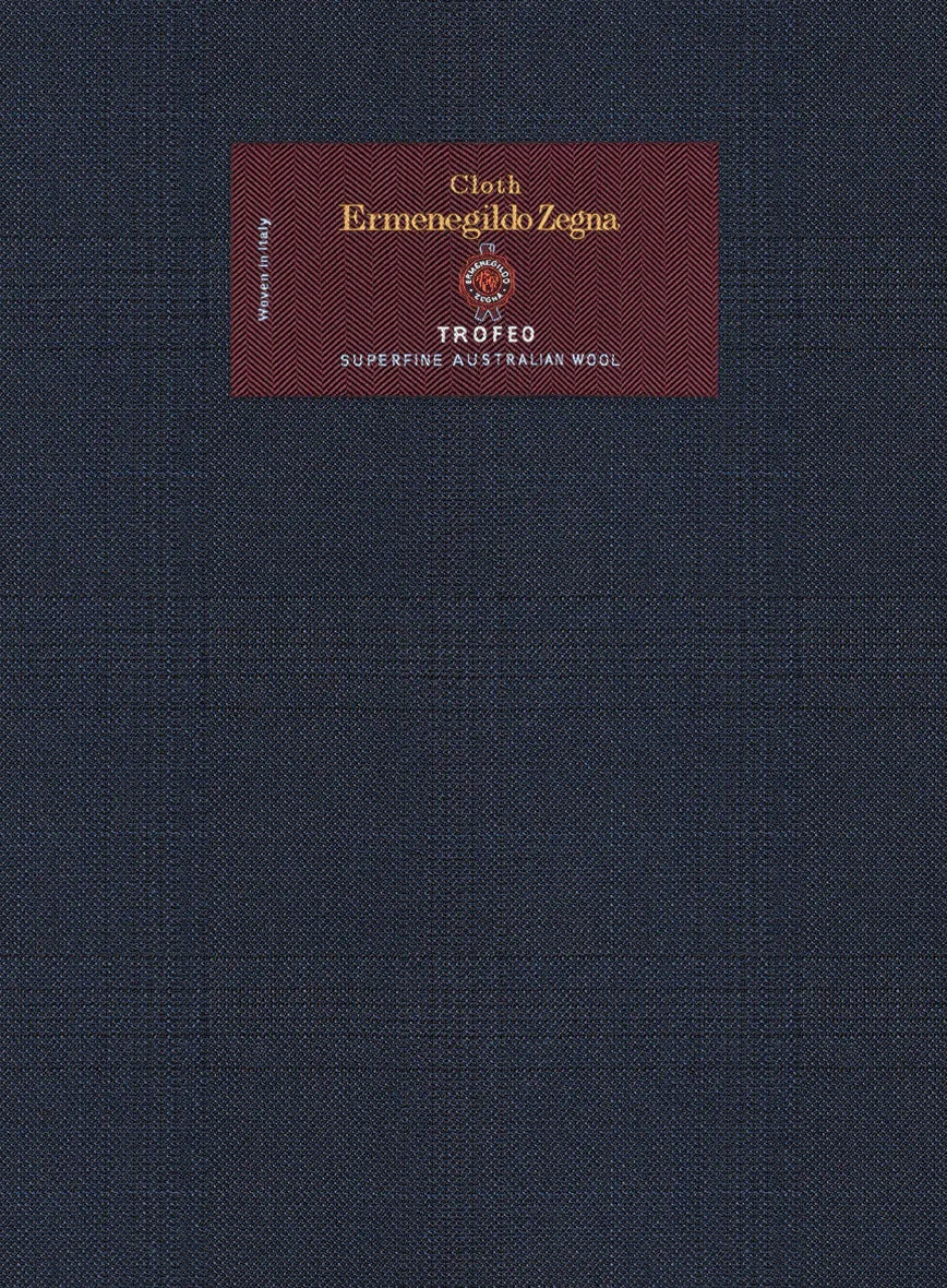 Lanificio Zegna Trofeo Malno Blue Checks Wool Pants