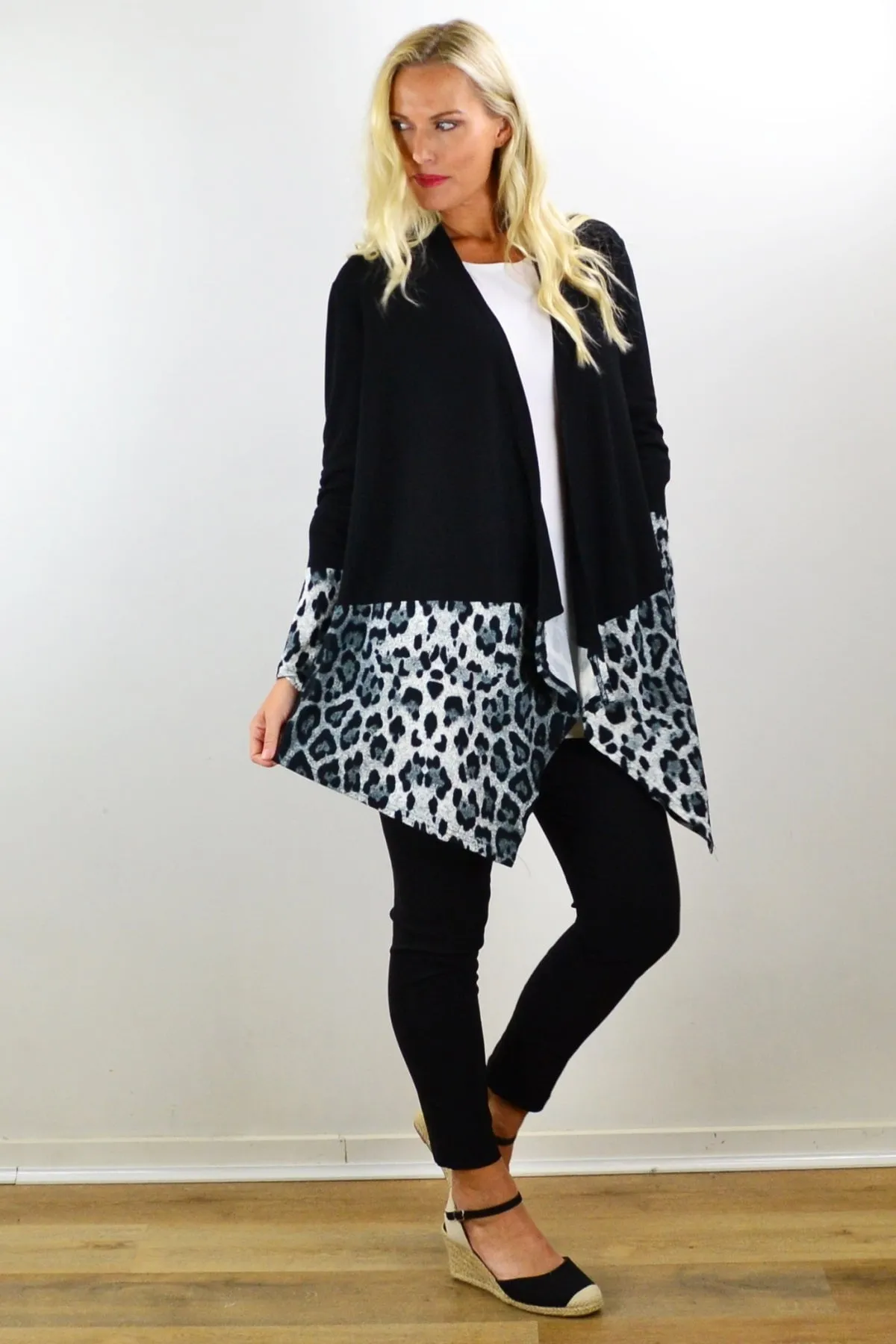 Long Sleeves Animal Print Cardigan