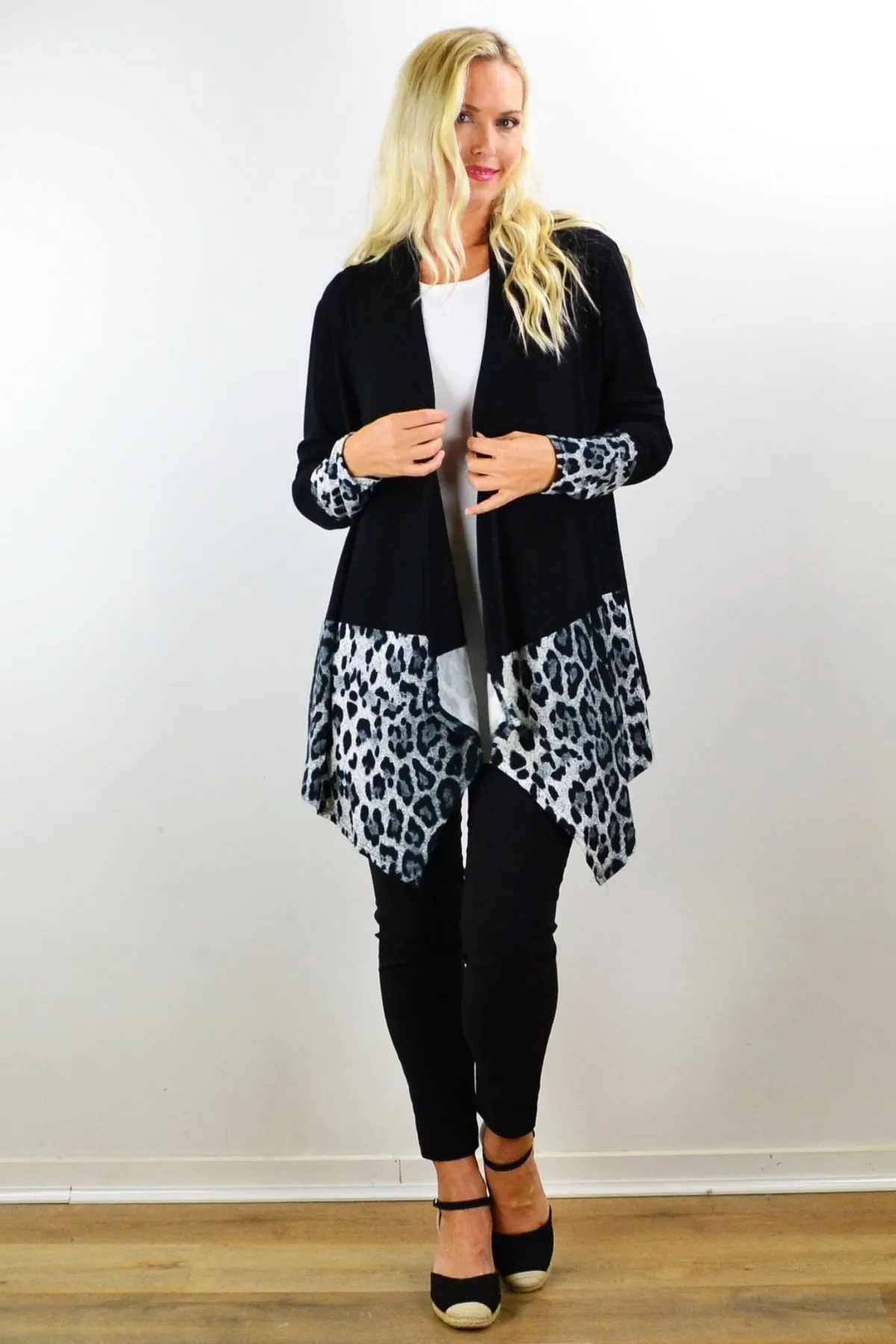 Long Sleeves Animal Print Cardigan