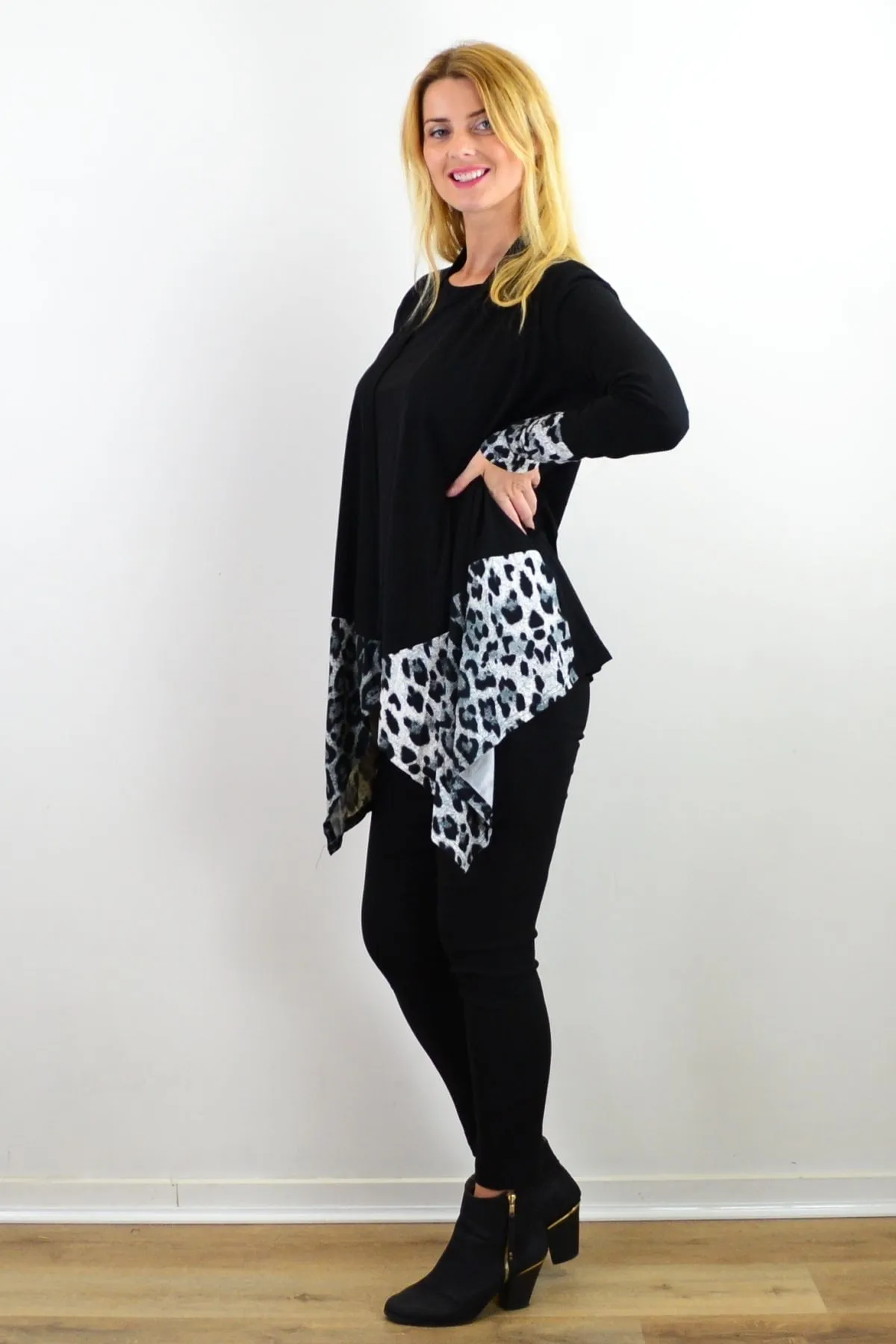 Long Sleeves Animal Print Cardigan