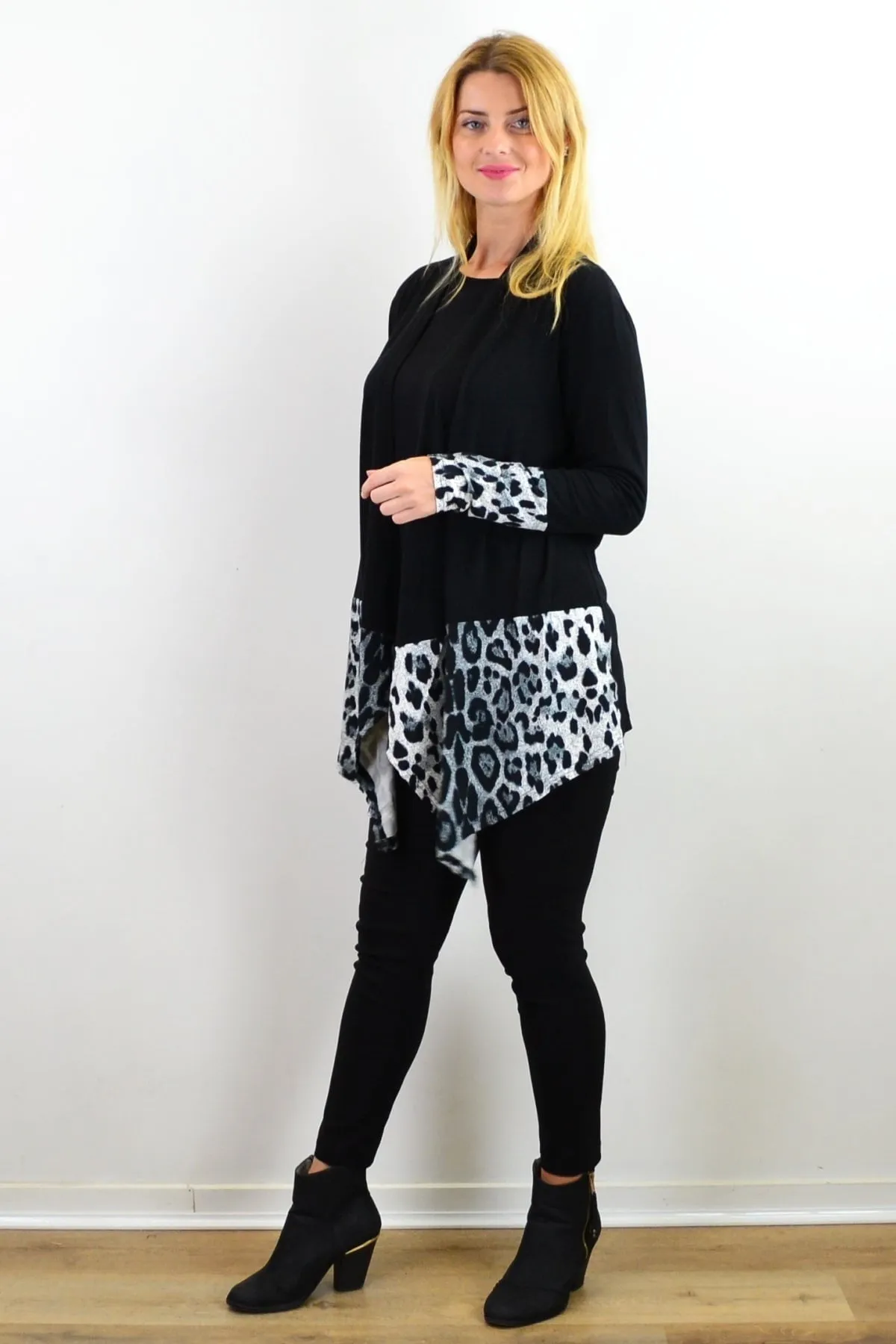 Long Sleeves Animal Print Cardigan