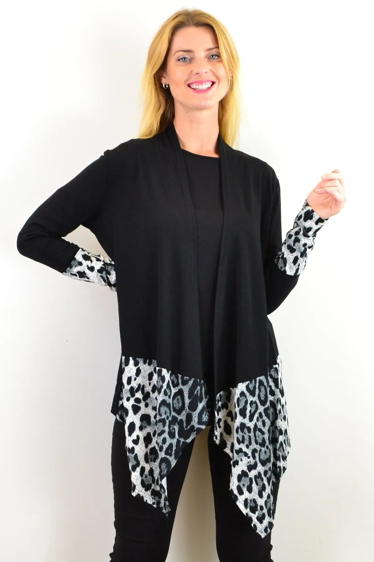 Long Sleeves Animal Print Cardigan