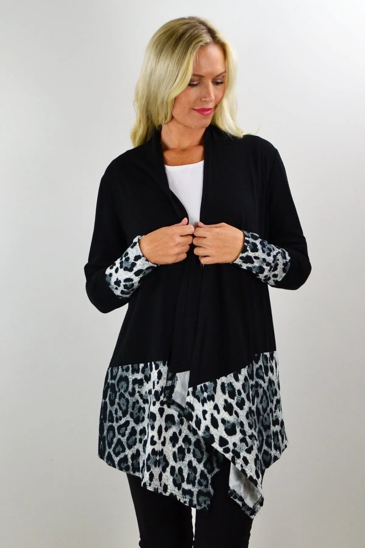 Long Sleeves Animal Print Cardigan