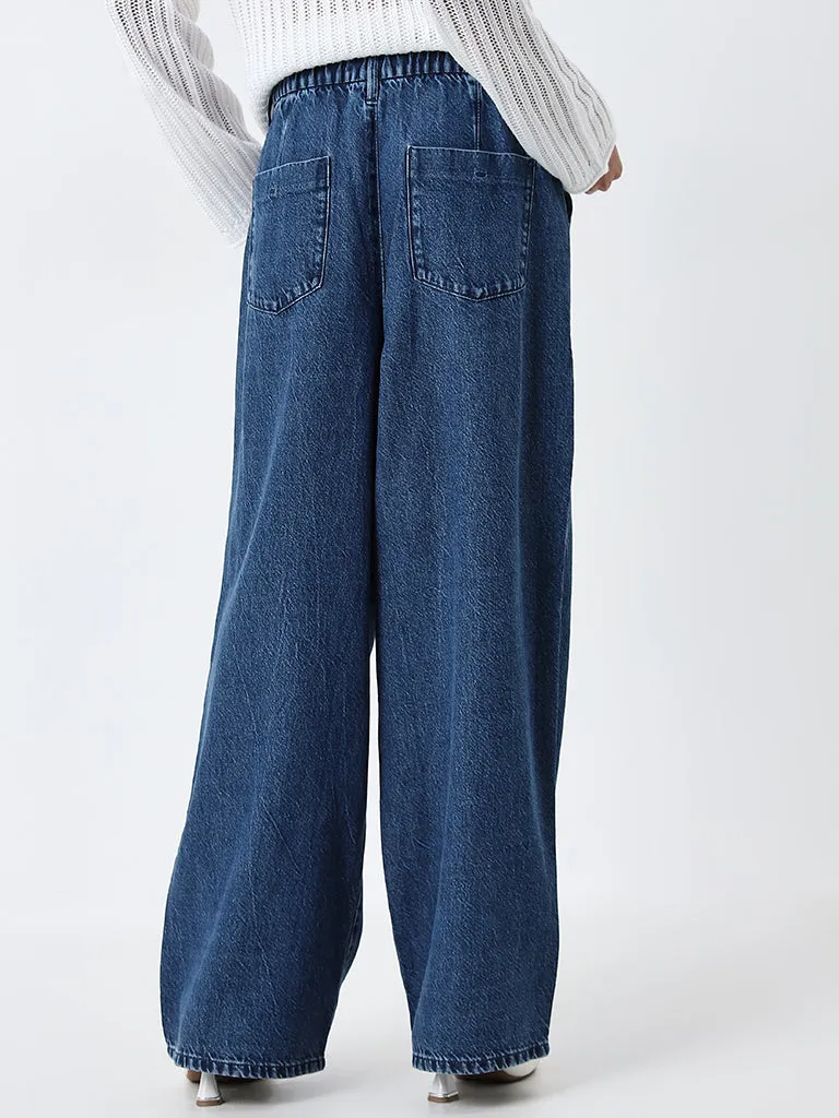 LOV Dark Blue Relaxed - Fit High - Rise Jeans