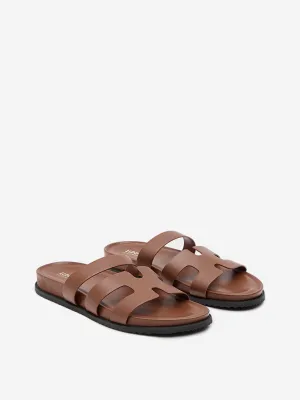 LUNA BLU Brown Cut-Out Design Comfort Sandals