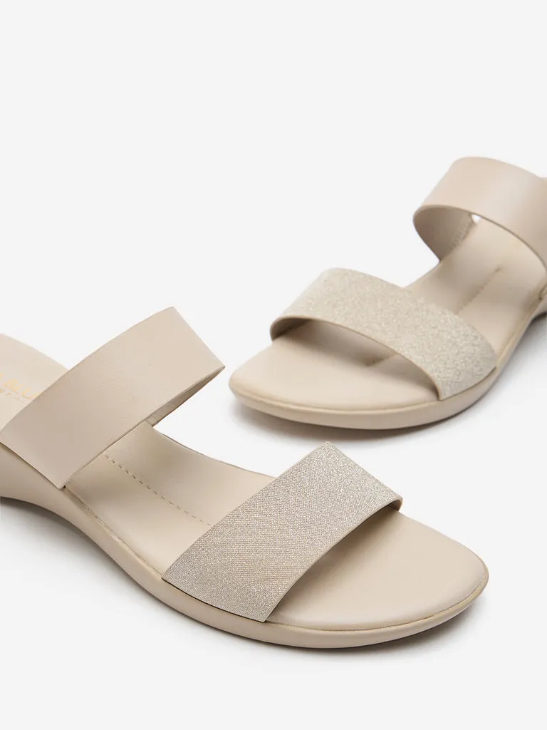 LUNA BLU Ivory Dual-Strap Sandals