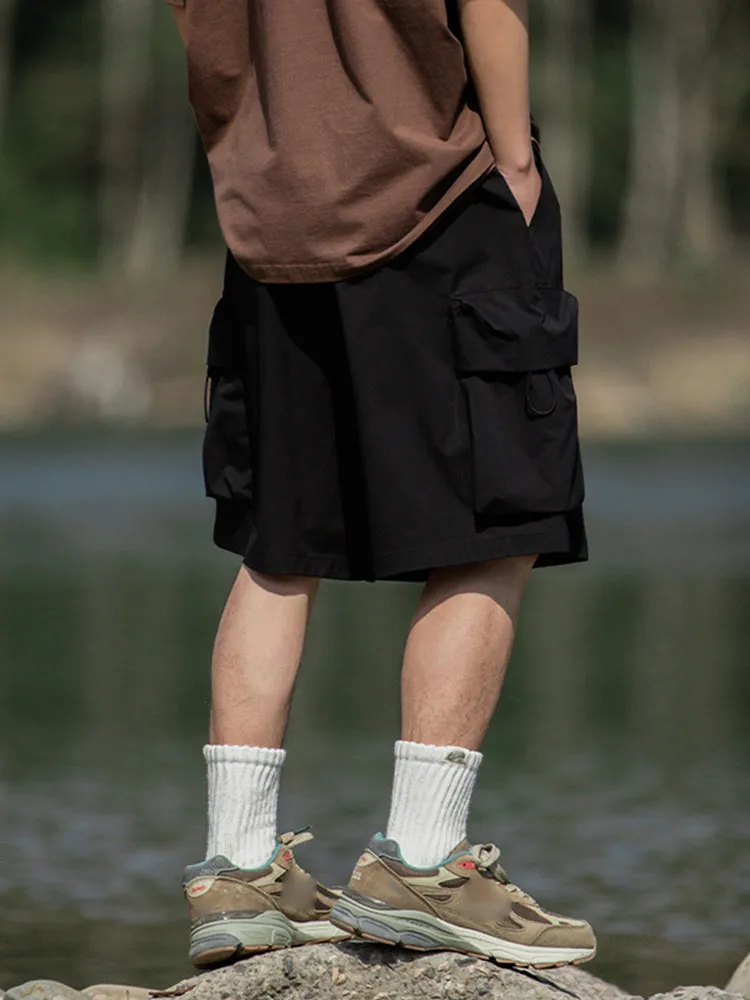 Men'S Casual Drawstring Cargo Shorts