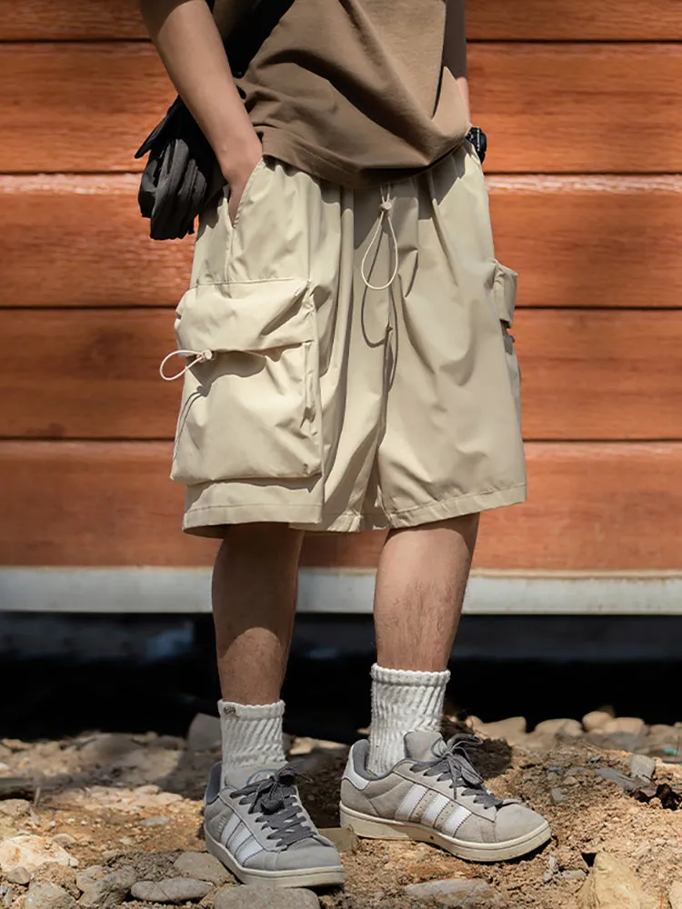 Men'S Casual Drawstring Cargo Shorts